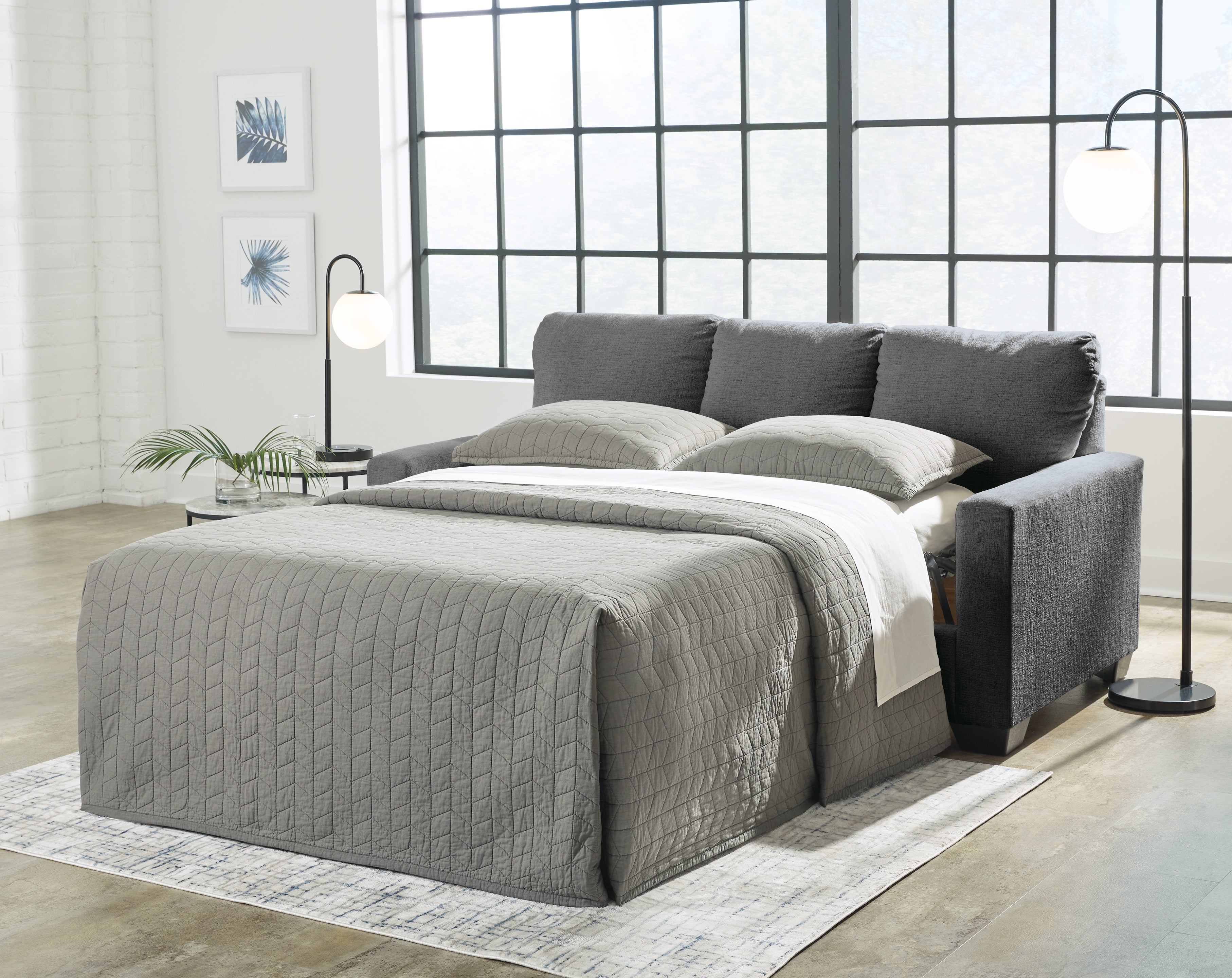 Floridian Furniture - Ashley Furniture - Rannis Living Room - Full Sofa Sleeper / Pewter - 5360236
