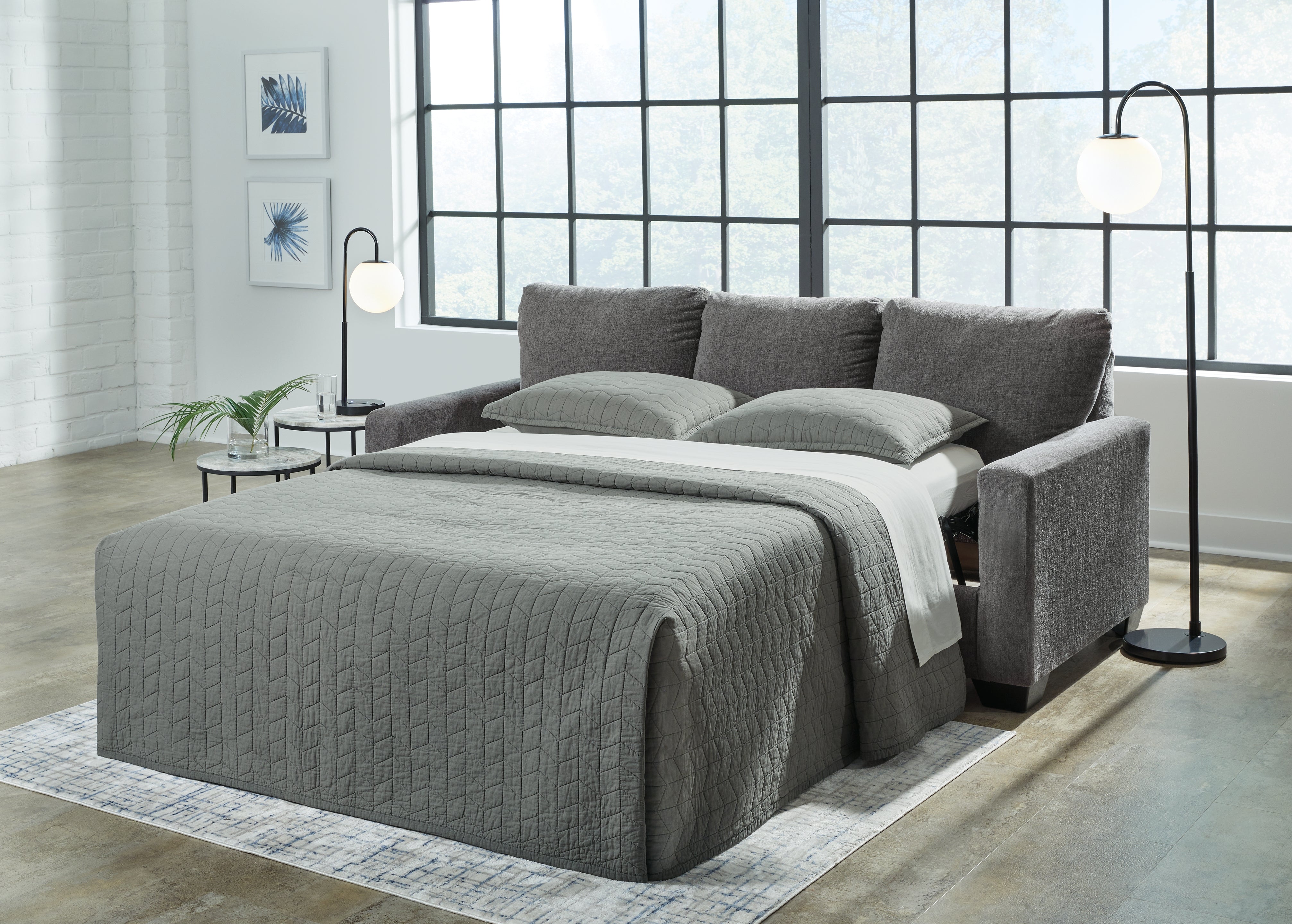 Floridian Furniture - Ashley Furniture - Rannis Living Room - Queen Sofa Sleeper / Pewter - 5360239