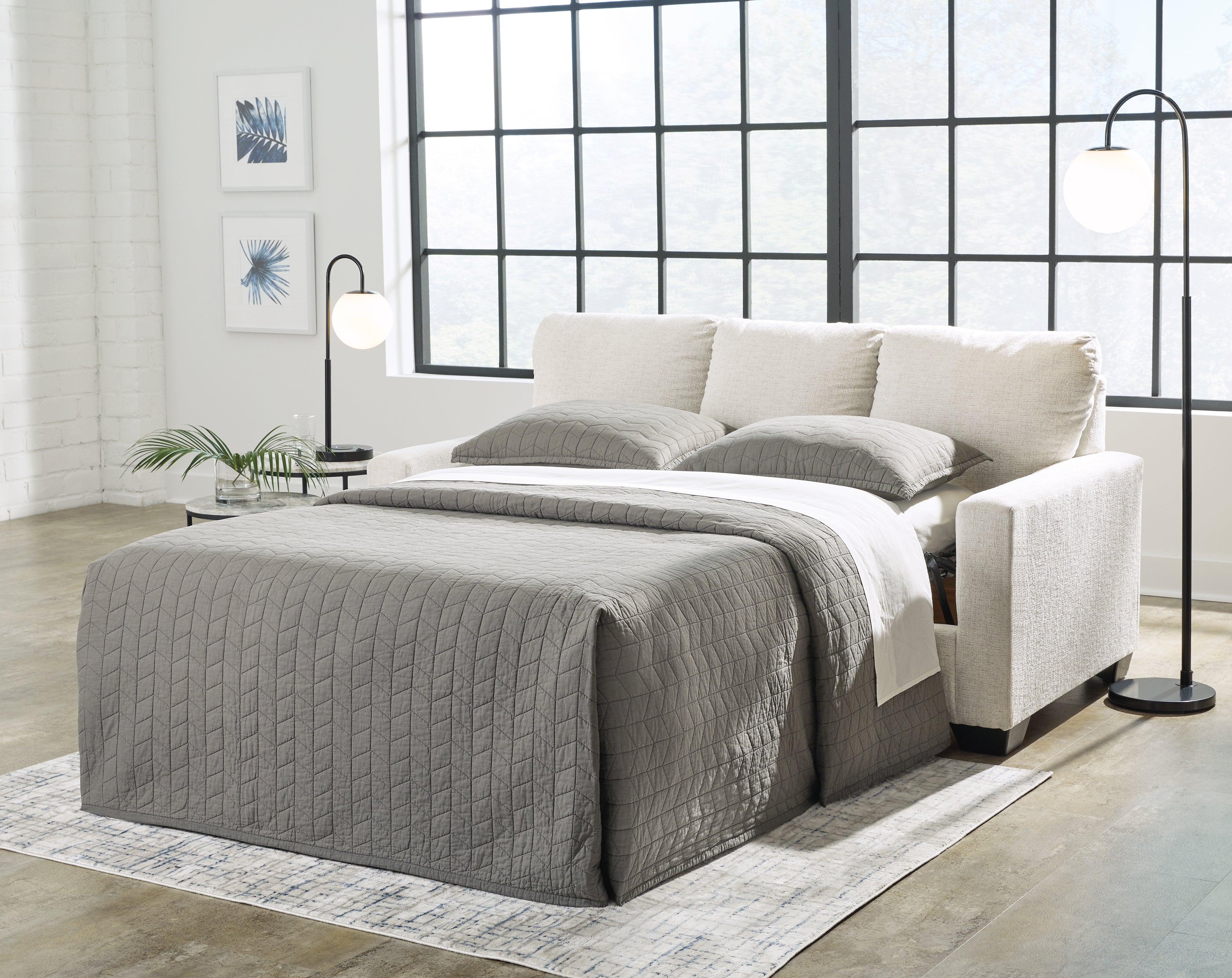 Floridian Furniture - Ashley Furniture - Rannis Living Room - Full Sofa Sleeper / Snow - 5360336