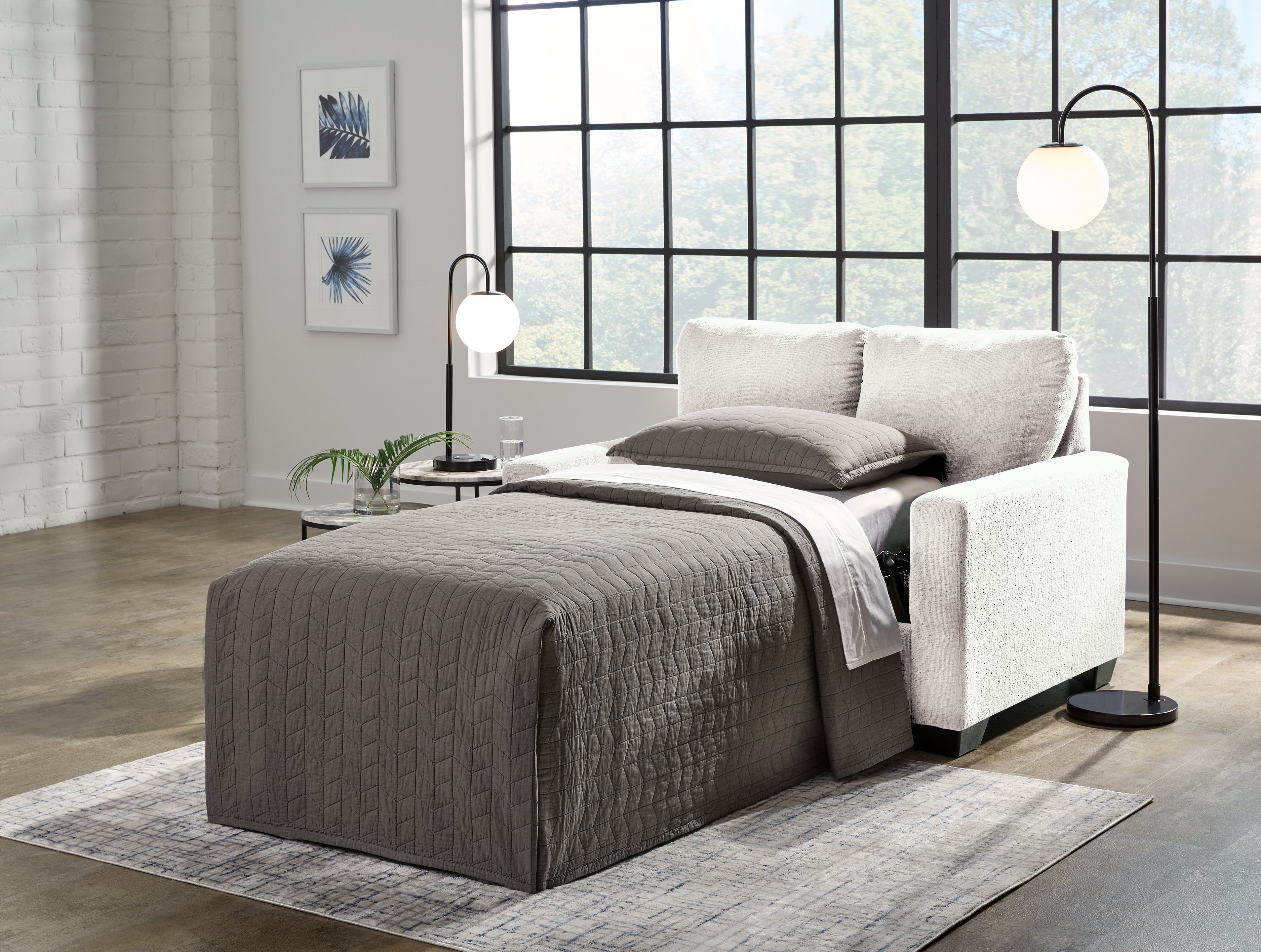 Floridian Furniture - Ashley Furniture - Rannis Living Room - Twin Sofa Sleeper / Snow - 5360337