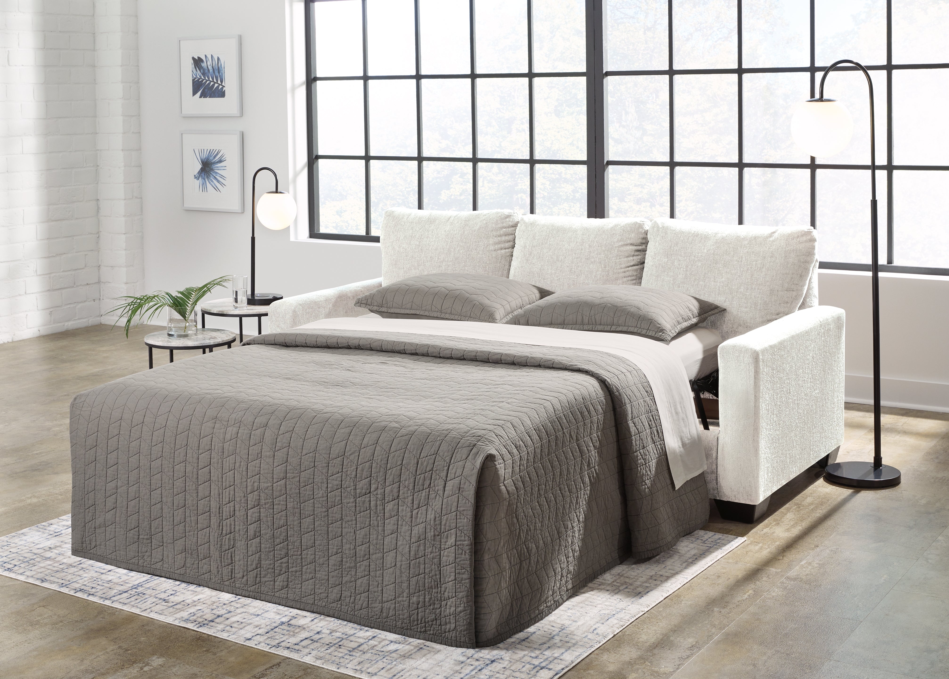 Floridian Furniture - Ashley Furniture - Rannis Living Room - Queen Sofa Sleeper / Snow - 5360339