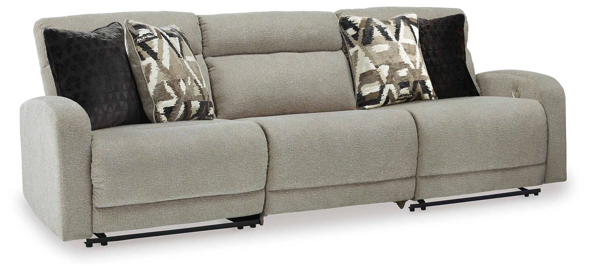 Floridian Furniture - Ashley Furniture - Colleyville Sectional - 3-Piece Power Reclining Sectional Sofa / Stone - 54405S8