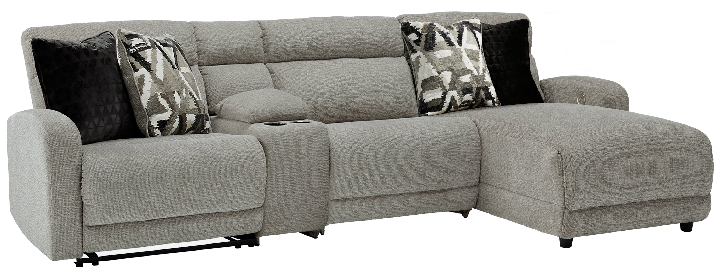 Floridian Furniture - Ashley Furniture - Colleyville Sectional - 4-Piece Power Reclining Sectional with Chaise / Stone - 54405S3