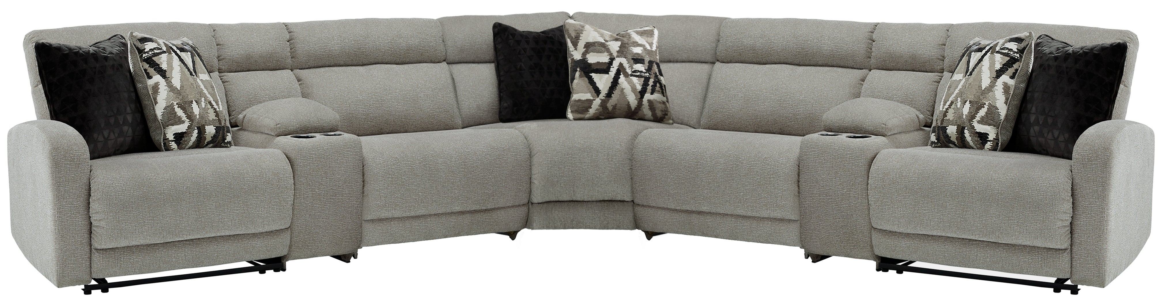 Floridian Furniture - Ashley Furniture - Colleyville Sectional - 7-Piece Power Reclining Sectional / Stone - 54405S10