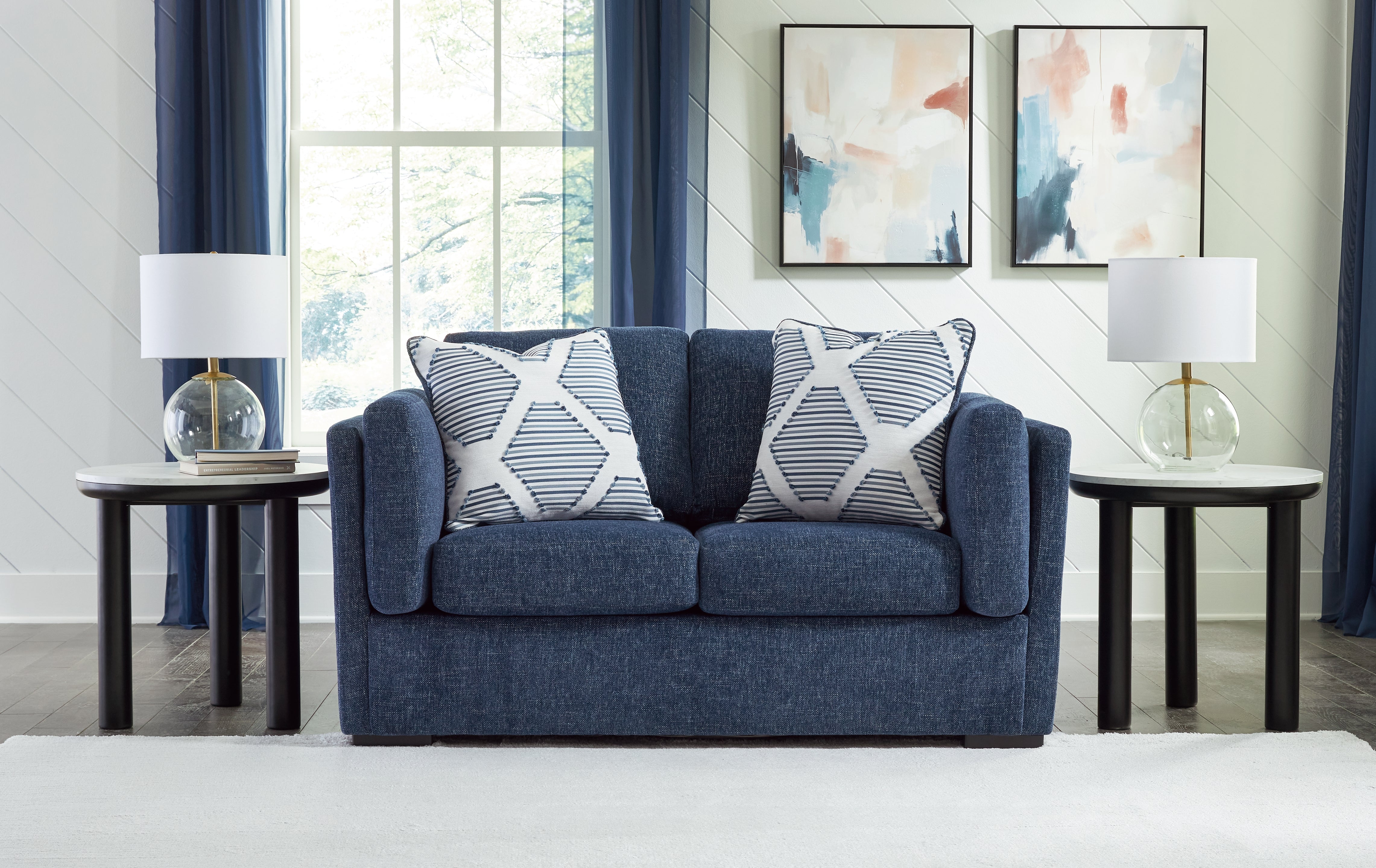 Floridian Furniture - Ashley Furniture - Evansley Living Room - Loveseat / Navy - 5450235