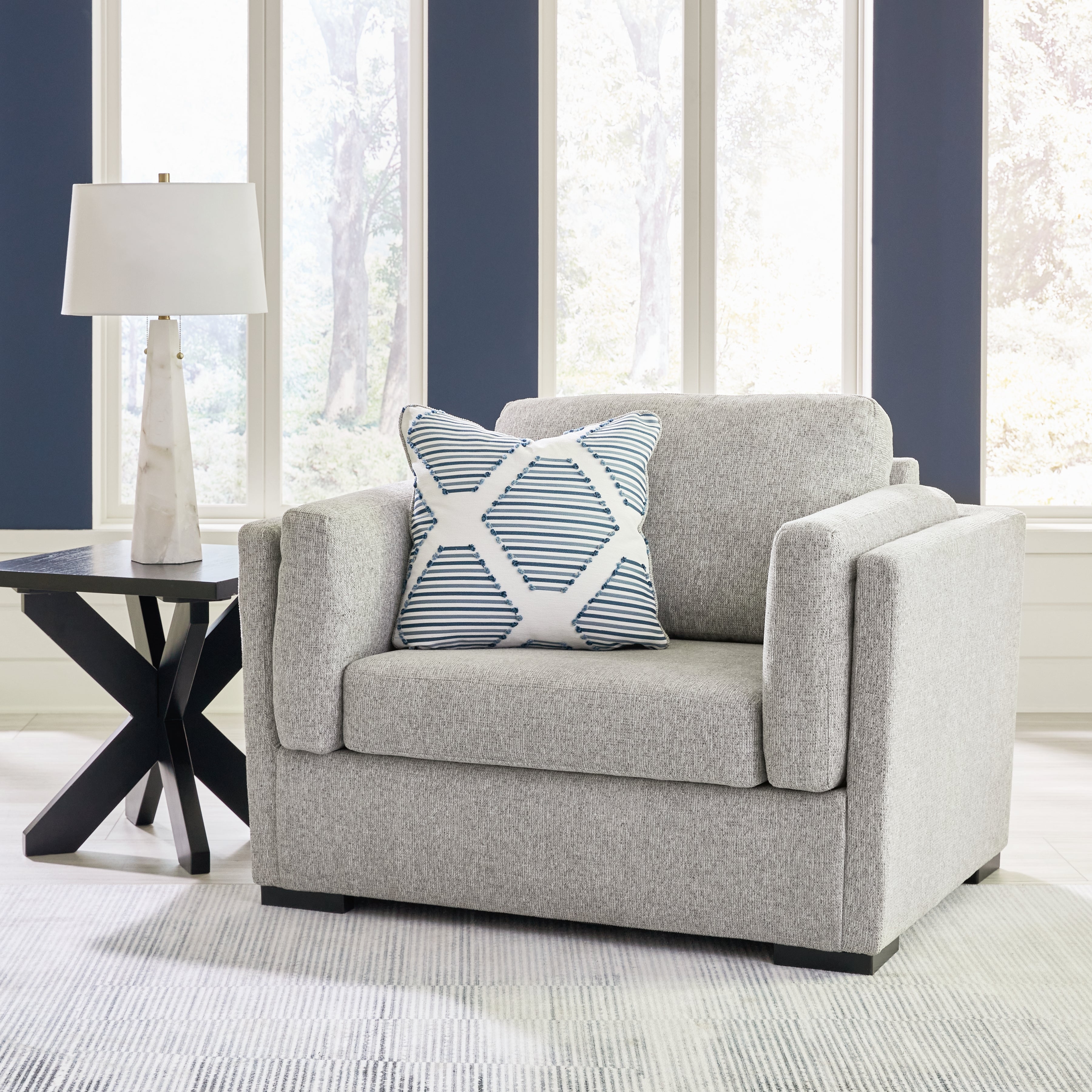 Floridian Furniture - Ashley Furniture - Evansley Living Room - Chair and a Half / Pewter - 5450323