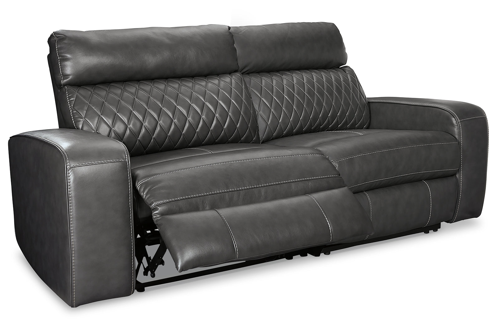 Floridian Furniture - Ashley Furniture - Samperstone Sectional - 2-Piece Power Reclining Sectional Loveseat / Gray - 55203S5