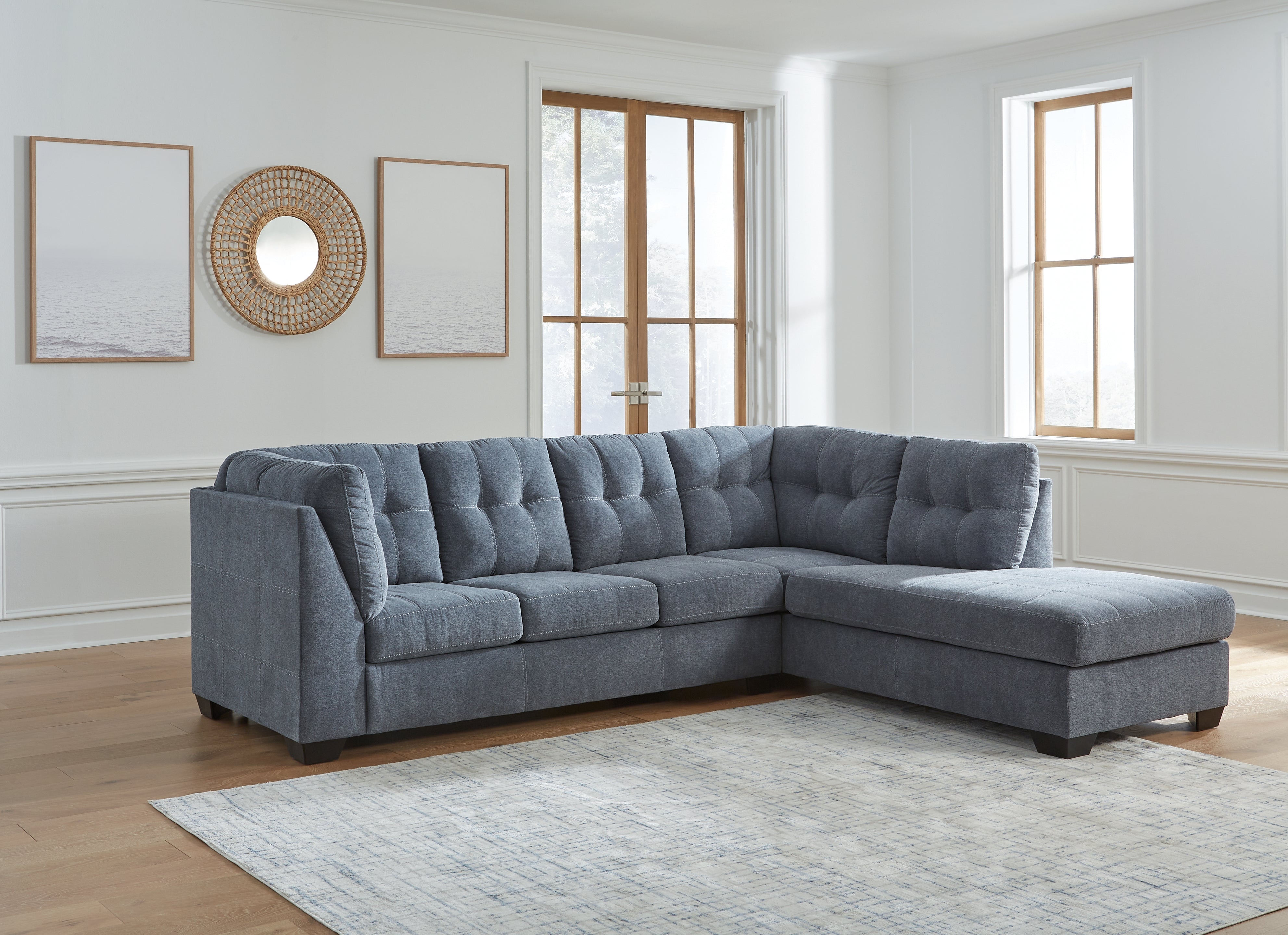 Floridian Furniture - Ashley Furniture - Marleton Sectional - LAF 2-Piece Sectional with Chaise / Denim - 55303S2