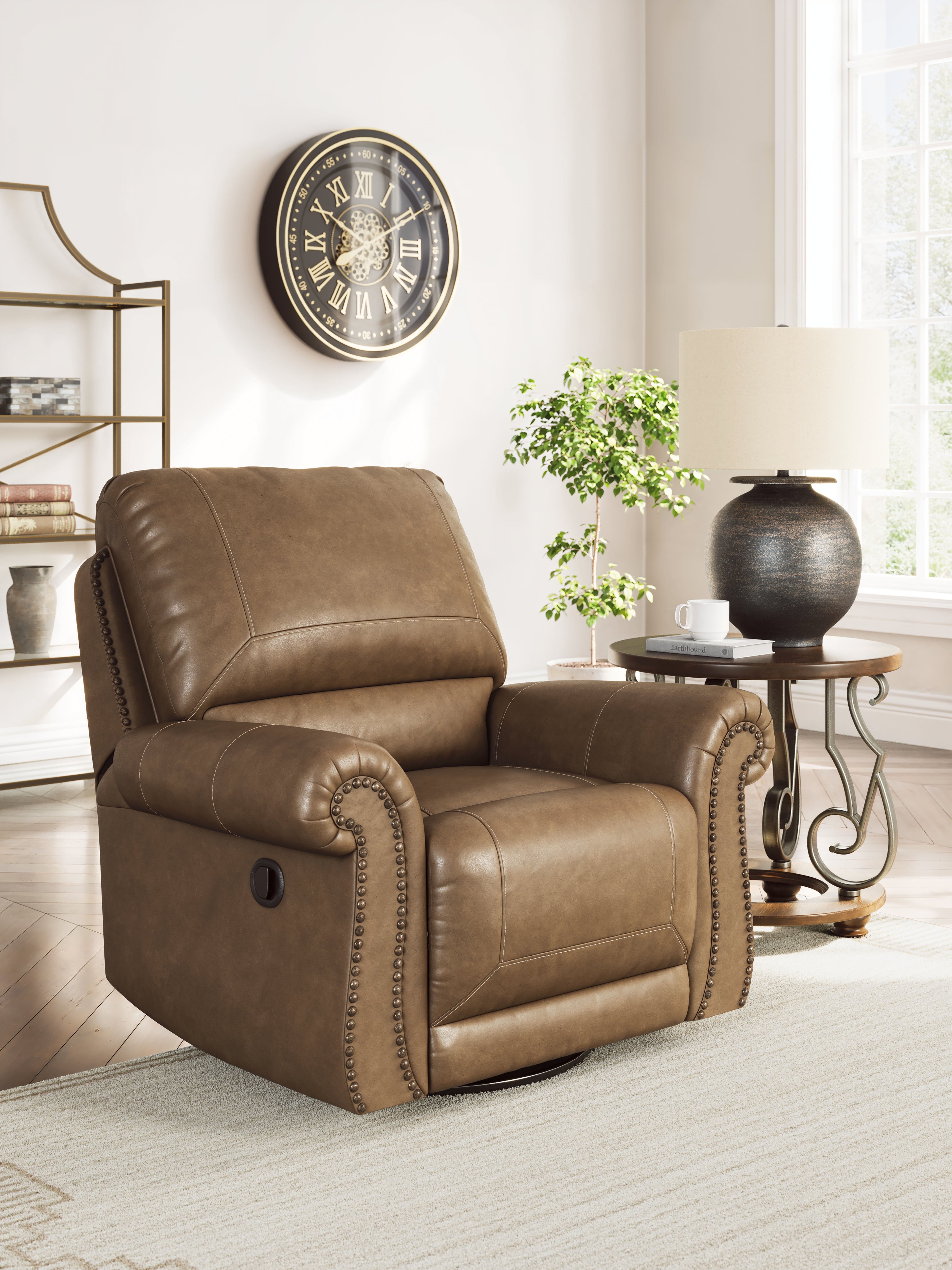 Floridian Furniture - Ashley Furniture - Chasemore Living Room - Swivel Glider Recliner / Earth - PC5590261