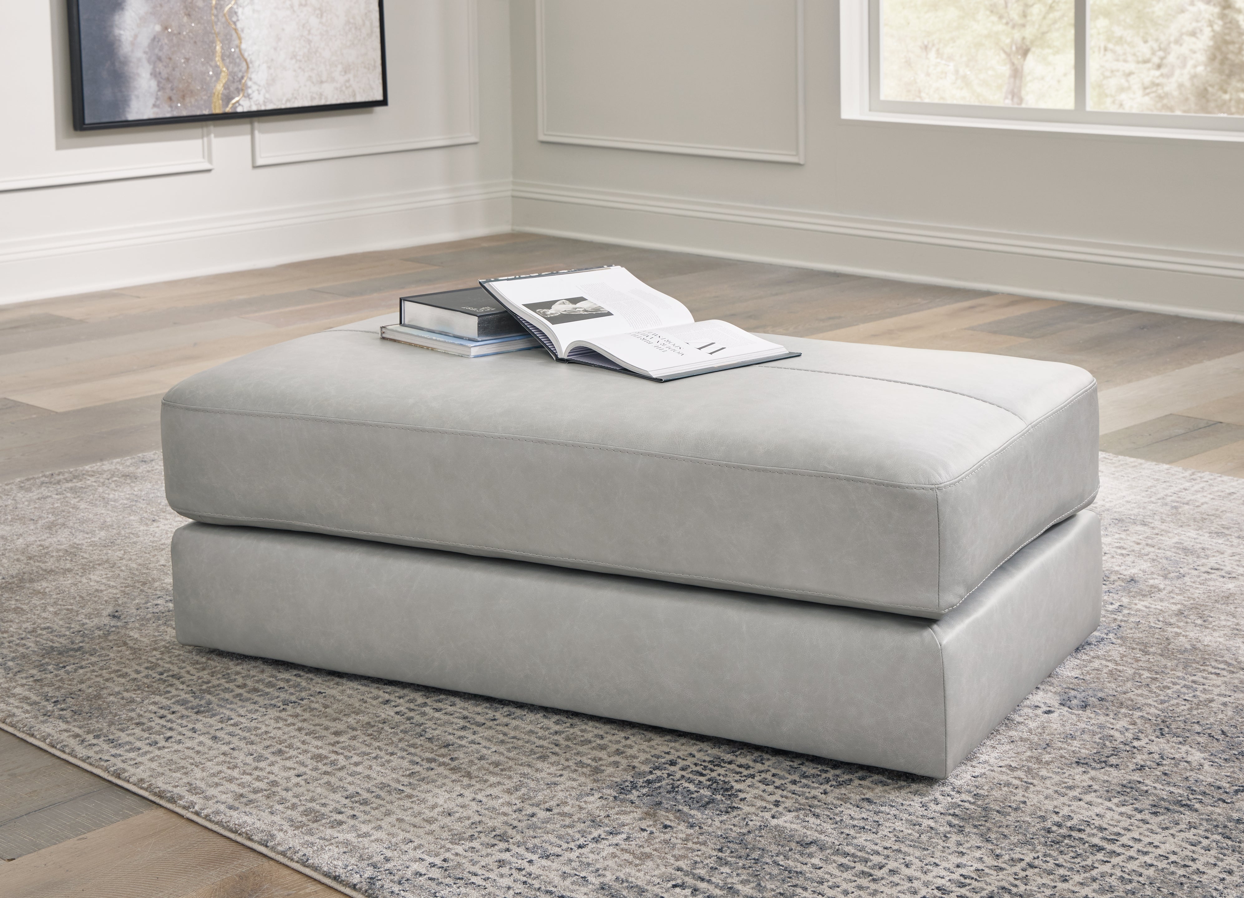 Floridian Furniture - Ashley Furniture - Amiata Living Room - Oversized Accent Ottoman / Glacier - 5740408