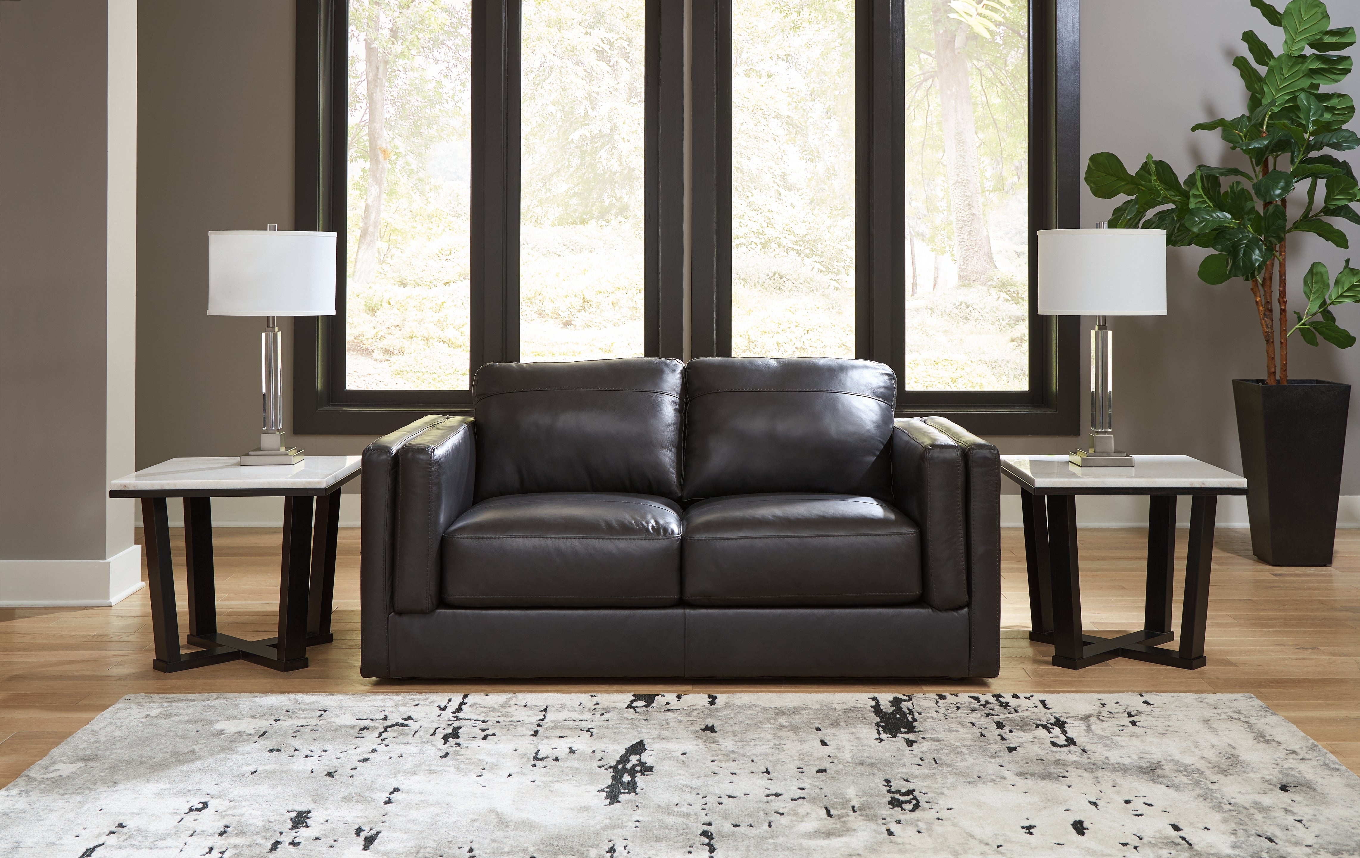 Floridian Furniture - Ashley Furniture - Amiata Living Room - Loveseat / Onyx - 5740535