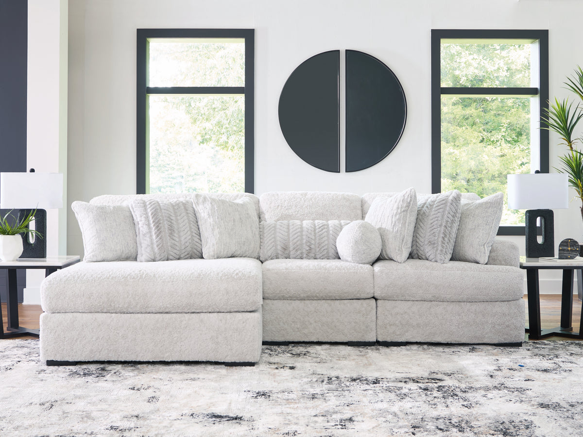 Floridian Furniture - Ashley Furniture - Cuddle Plush Sectional - RAF 10-Piece Sectional / Arctic - PC59106S10