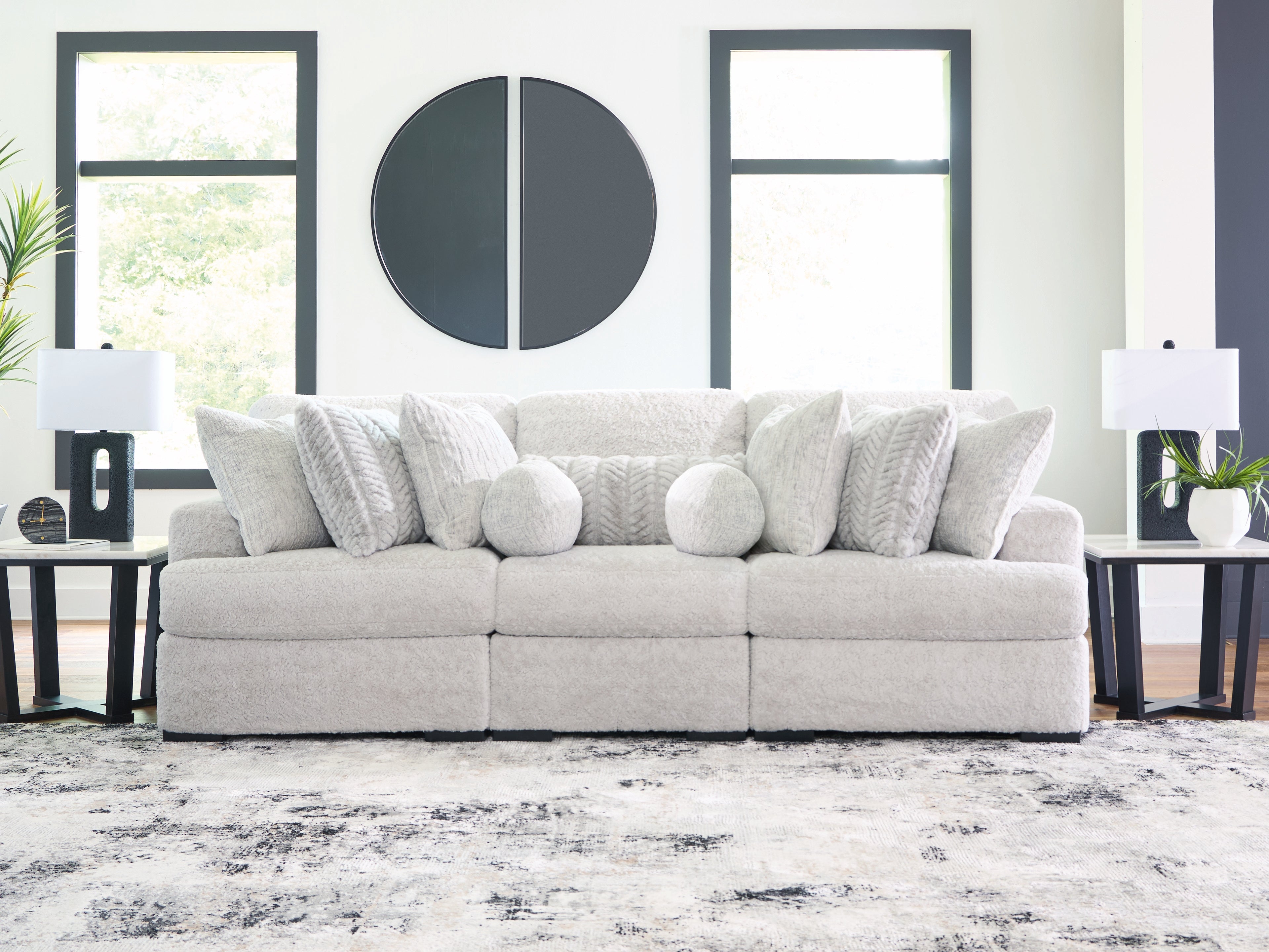 Floridian Furniture - Ashley Furniture - Cuddle Plush Sectional - RAF 3-Piece Sectional / Arctic - PC59106S5