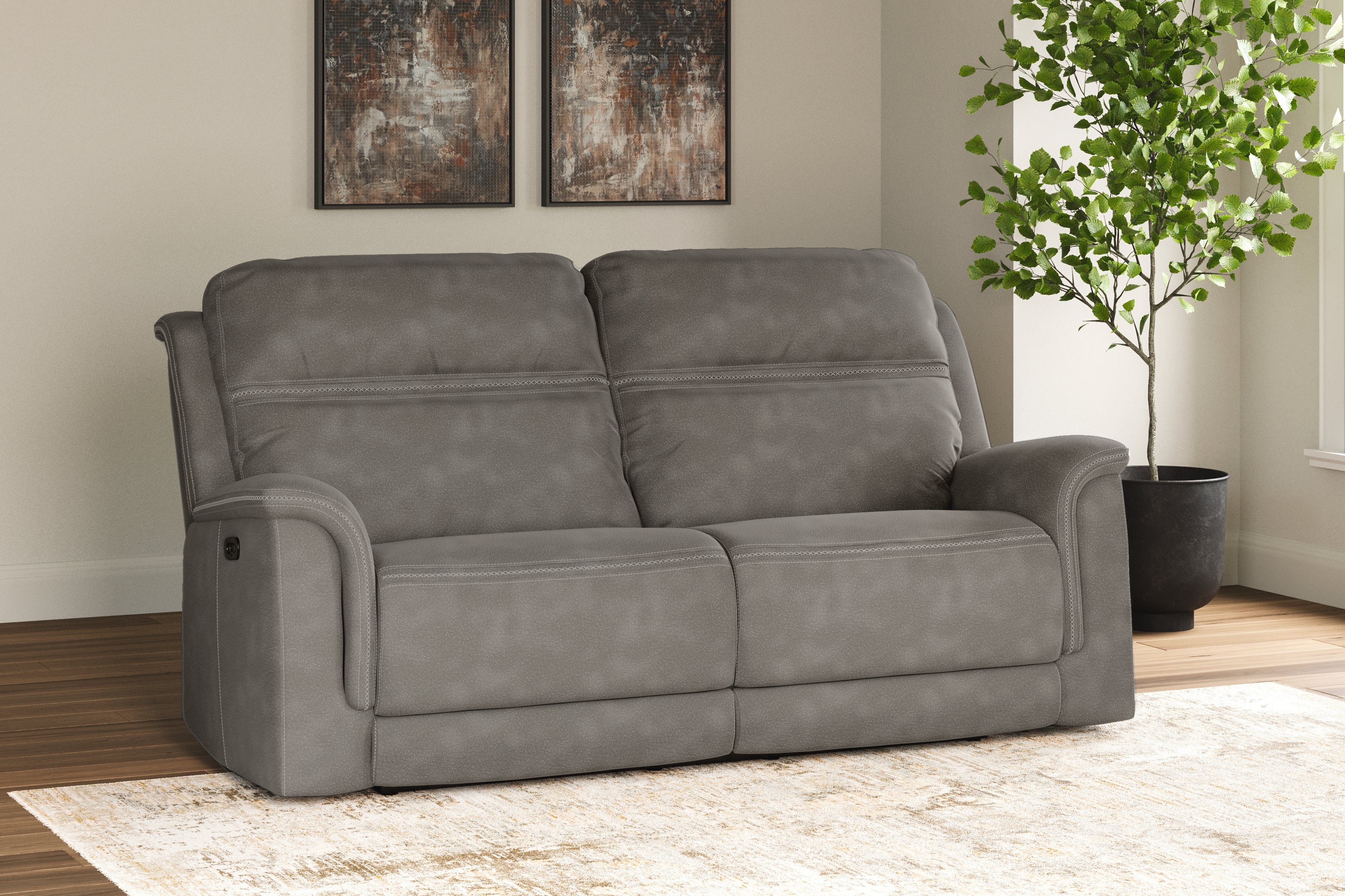 Floridian Furniture - Ashley Furniture - Next-Gen DuraPella Living Room - 2 Seat PWR REC Sofa ADJ HDREST / Slate - 5930147