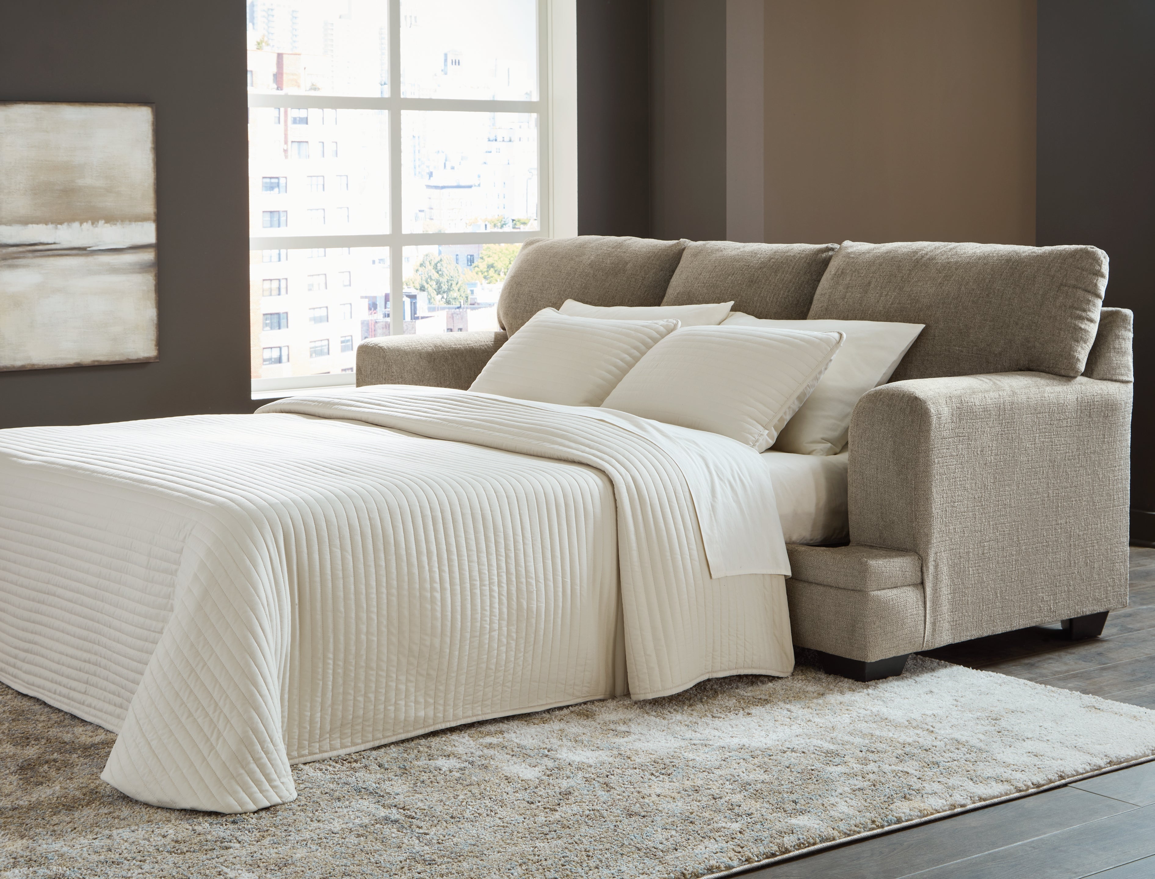 Floridian Furniture - Ashley Furniture - Stonemeade Living Room - Queen Sofa Sleeper / Taupe - 5950439