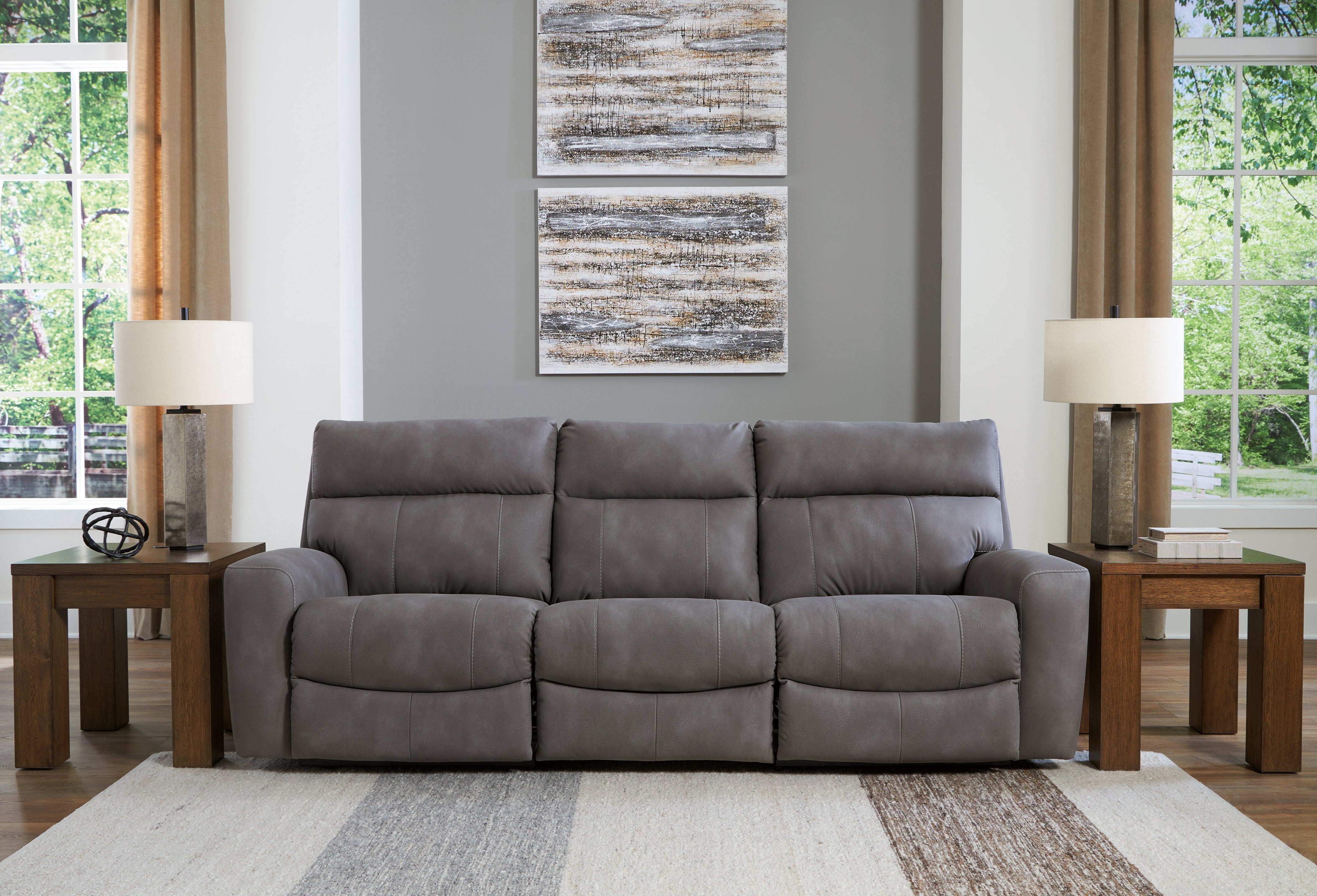 Floridian Furniture - Ashley Furniture - Next-Gen DuraPella Sectional - 3-Piece Power Reclining Sectional Sofa / Slate - 61003S2