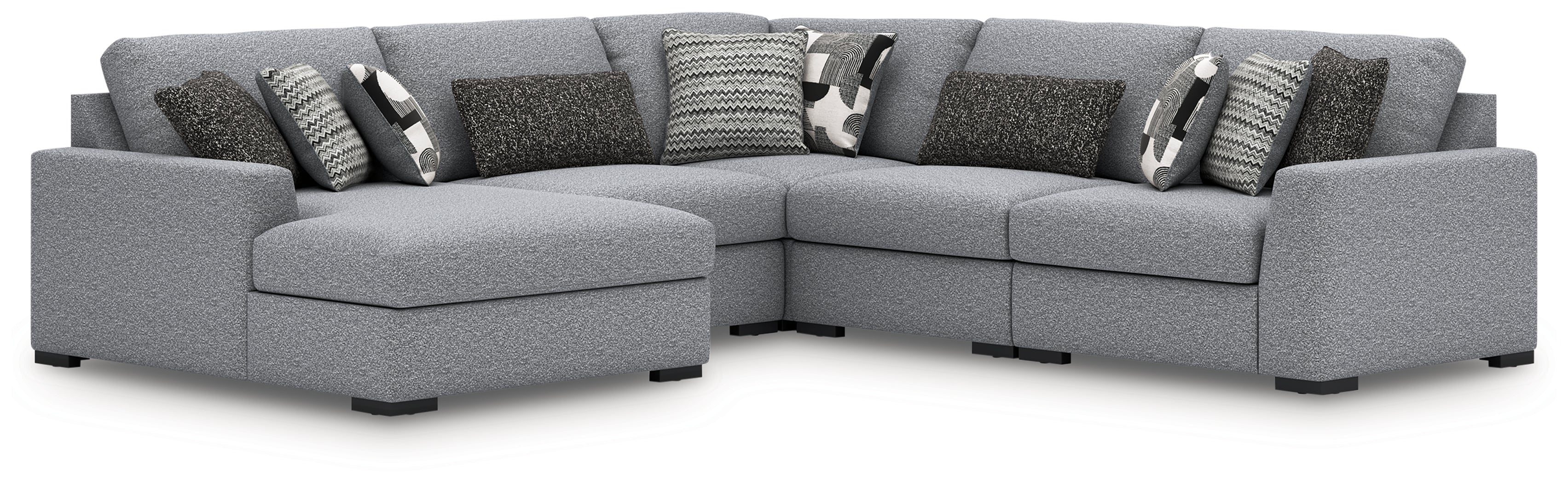 Floridian Furniture - Ashley Furniture - Bealton Sectional - RAF 5-Piece Sectional with Chaise / Salt and Pepper - 61305S8