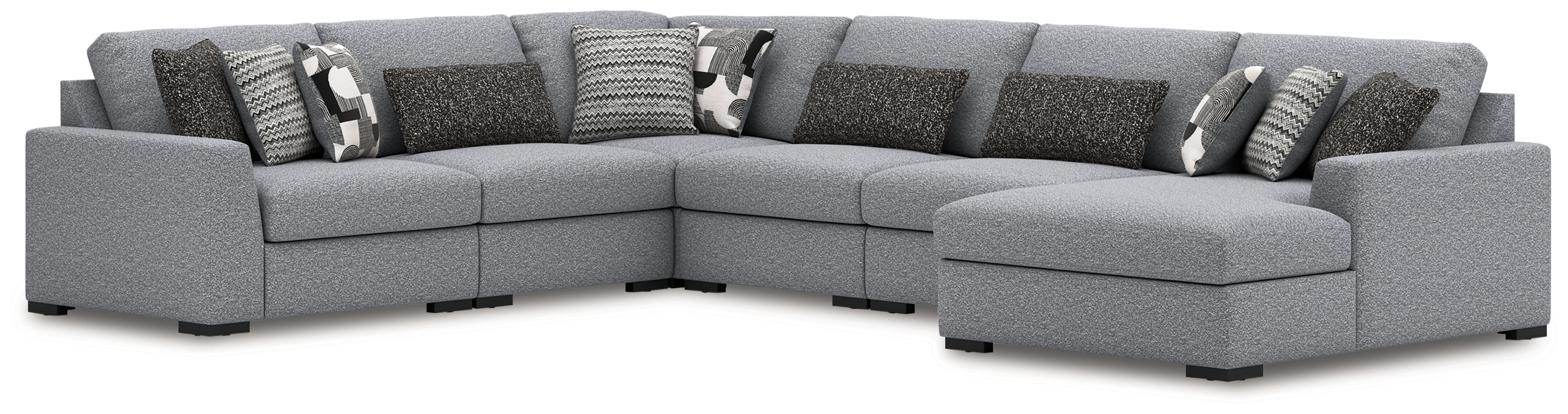 Floridian Furniture - Ashley Furniture - Bealton Sectional - RAF 6-Piece Sectional with Chaise / Salt and Pepper - 61305S12