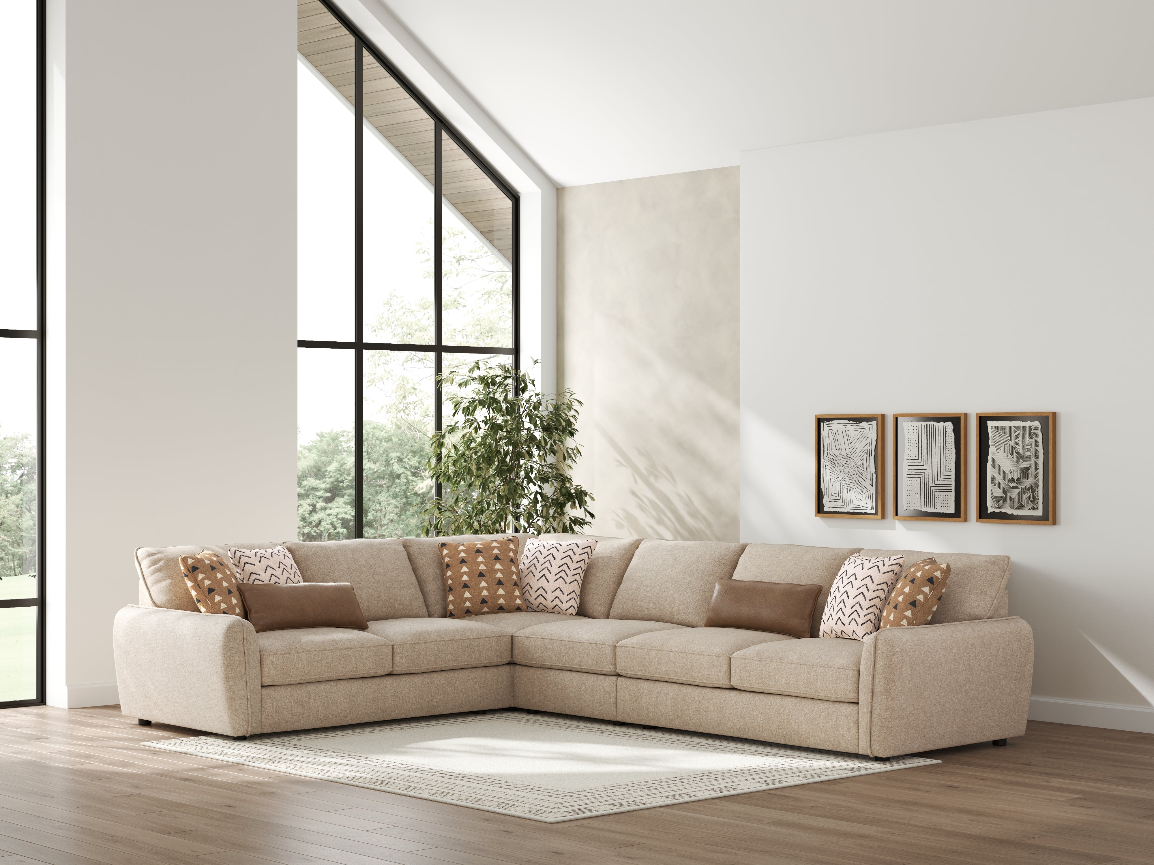 Floridian Furniture - Ashley Furniture - Seyler Sectional - LAF 4-Piece Sectional / Sand - 61405S2