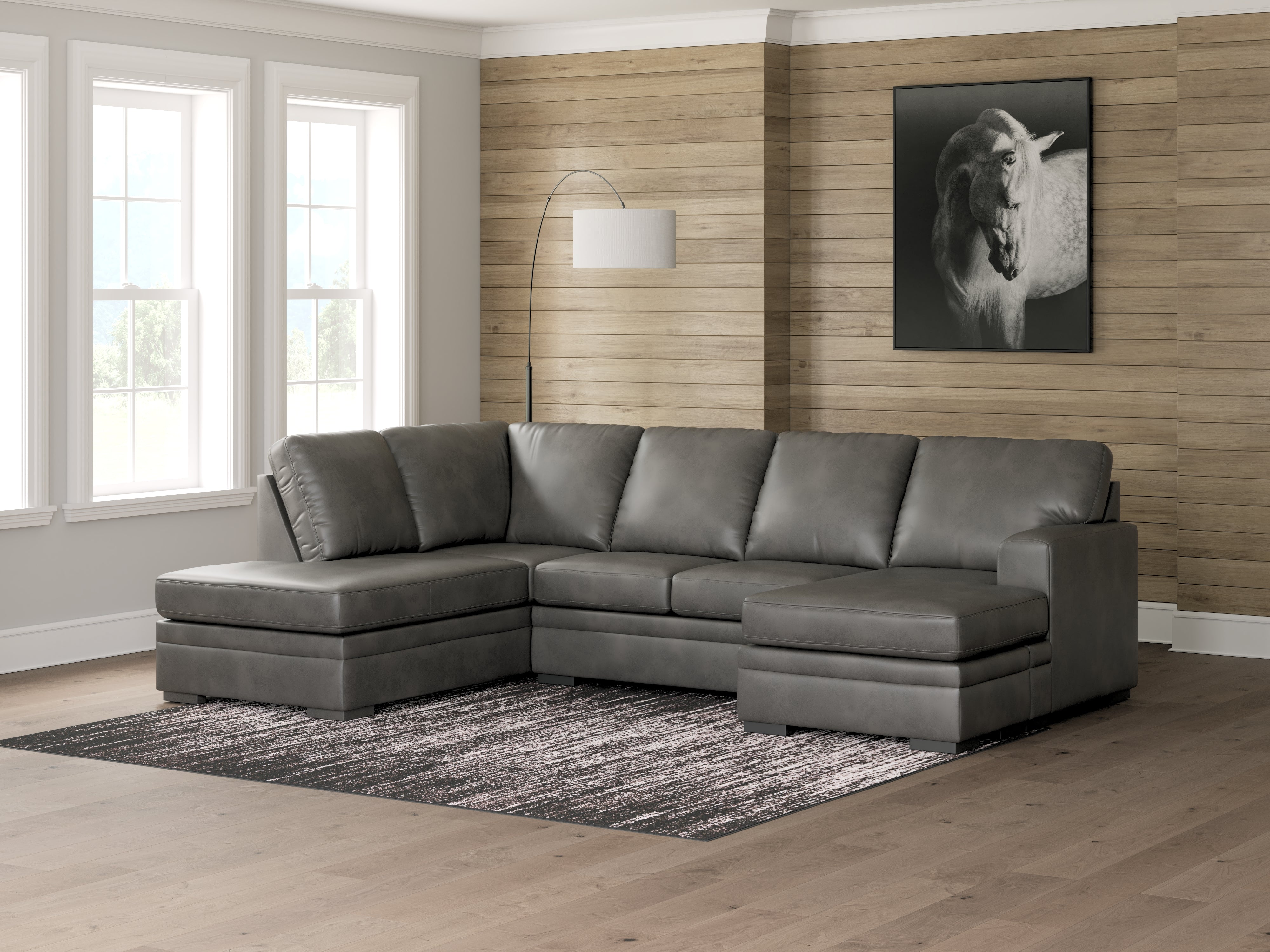Floridian Furniture - Ashley Furniture - Lofton-Pike Sectional - RAF 2-Piece Sectional with Chaise / Shadow - PC61610S2