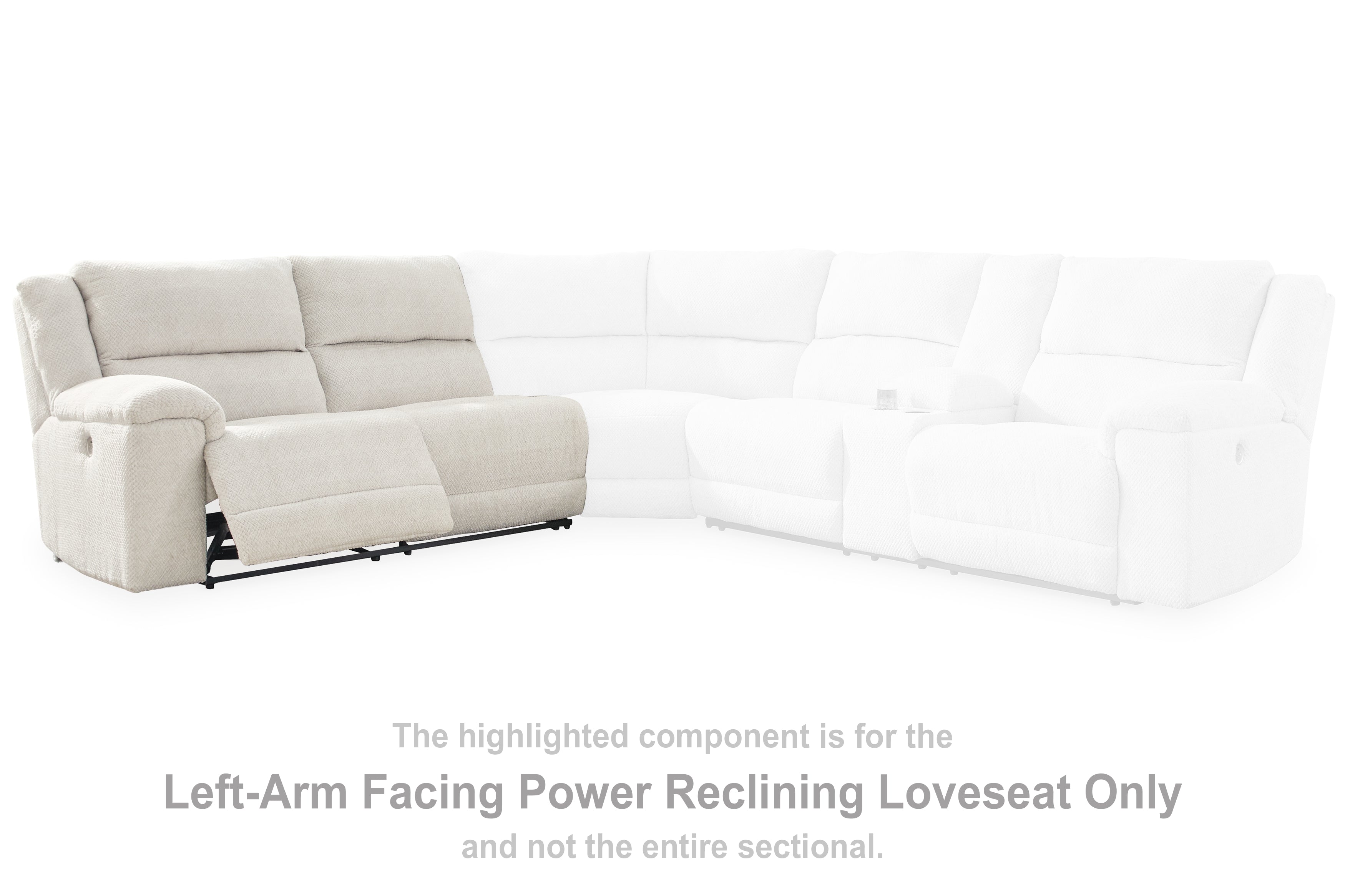 Floridian Furniture - Ashley Furniture - Keensburg Sectional - LAF Reclining Power Loveseat / Linen - 6180763