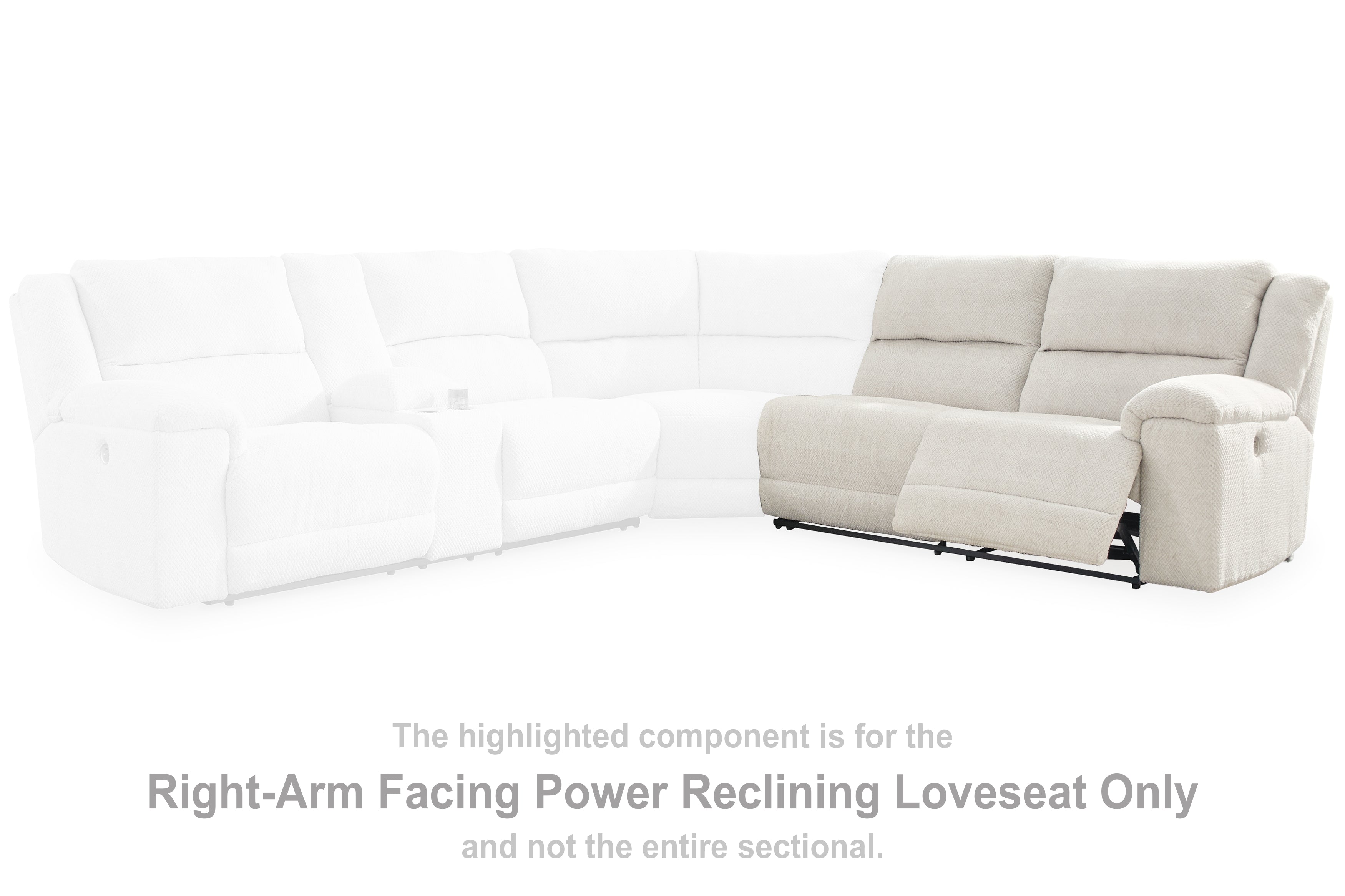 Floridian Furniture - Ashley Furniture - Keensburg Sectional - RAF Reclining Power Loveseat / Linen - 6180775