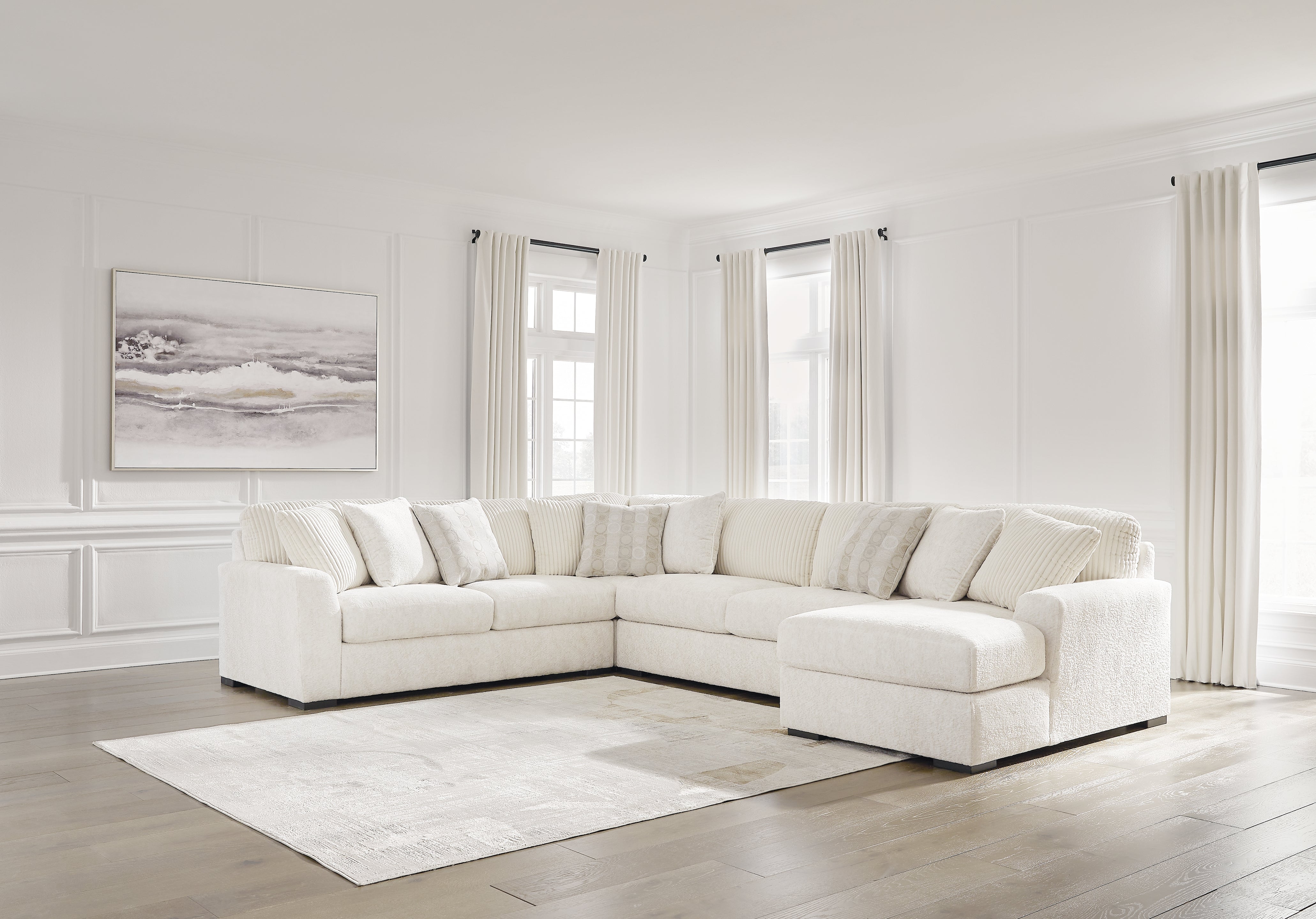Floridian Furniture - Ashley Furniture - Chessington Sectional - LAF 4-Piece Sectional with Chaise / Ivory - 61904S4