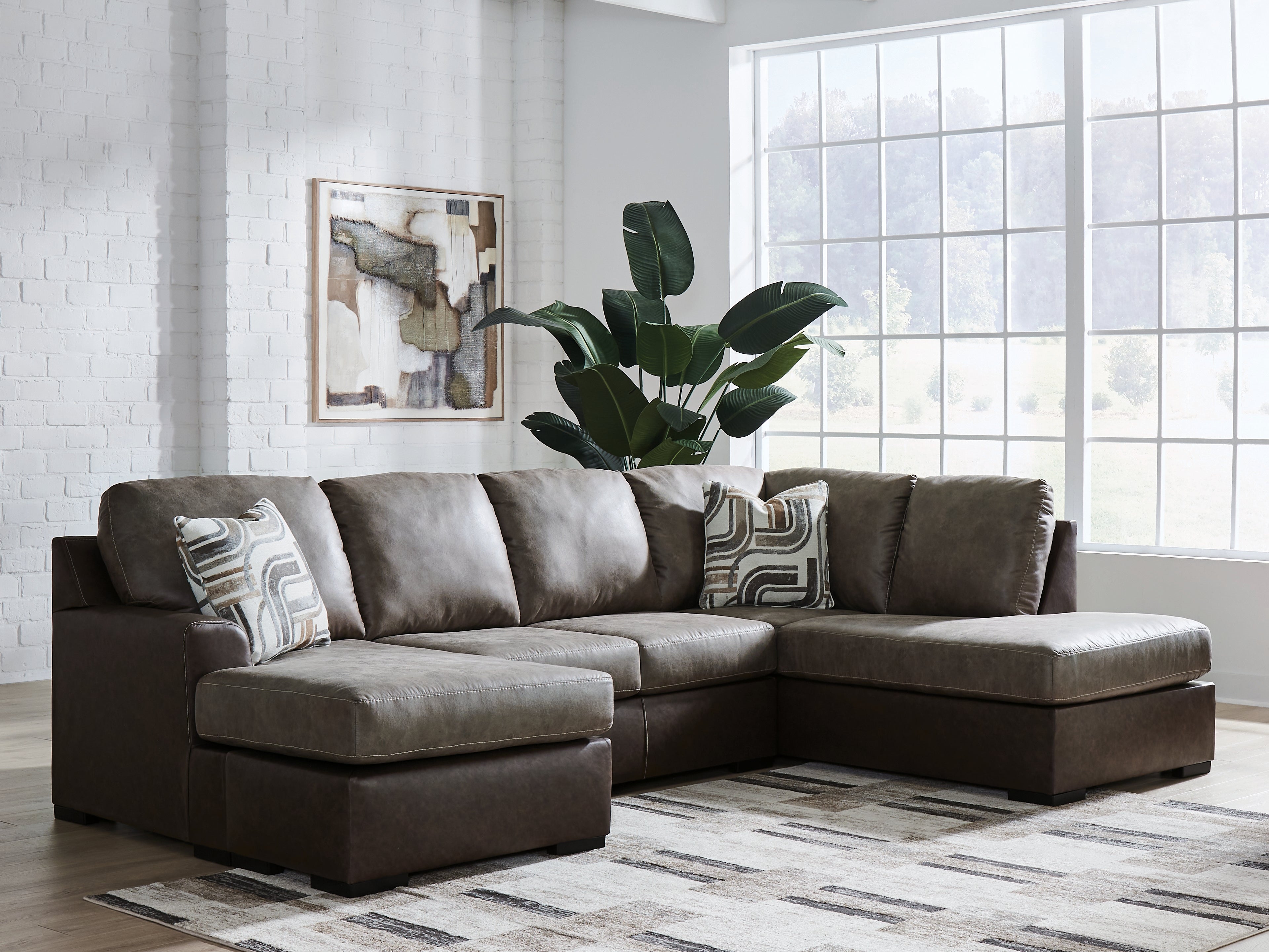 Floridian Furniture - Ashley Furniture - Castille Way Sectional - LAF 2-Piece Sectional with Chaise / Fossil - PC62703S2