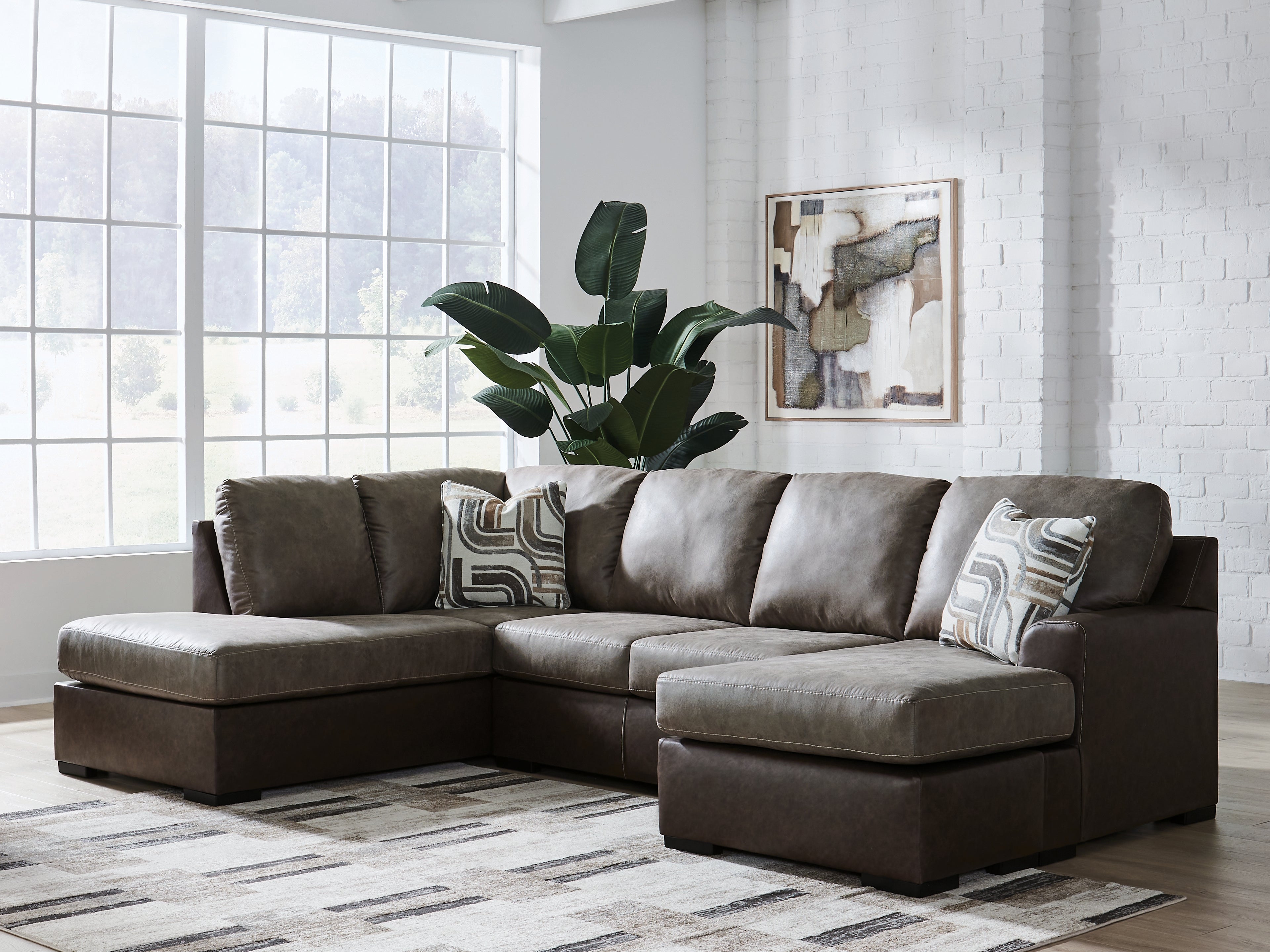 Floridian Furniture - Ashley Furniture - Castille Way Sectional - RAF 2-Piece Sectional with Chaise / Fossil - PC62703S1