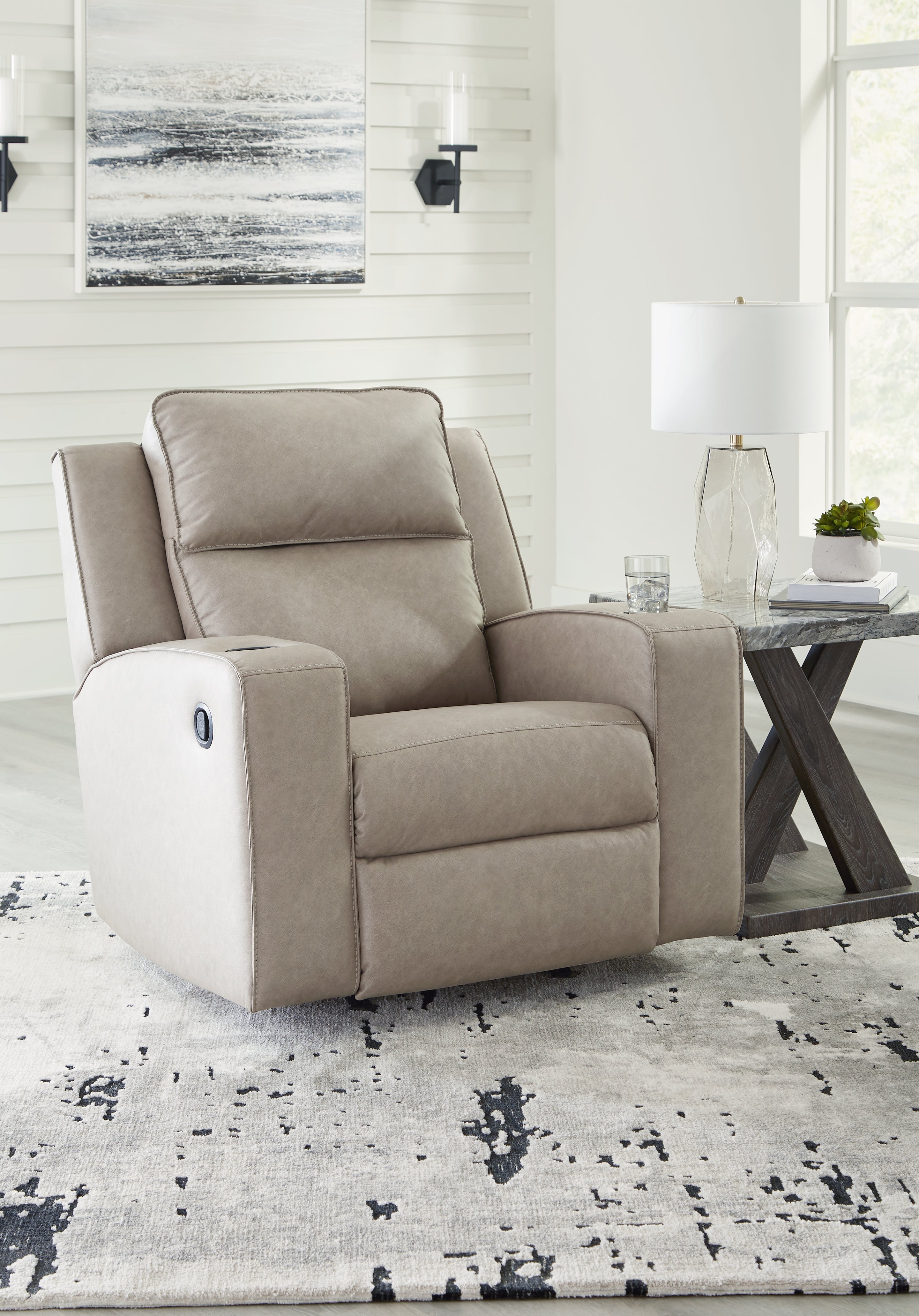 Floridian Furniture - Ashley Furniture - Lavenhorne Living Room - Rocker Recliner / Pebble - 6330725