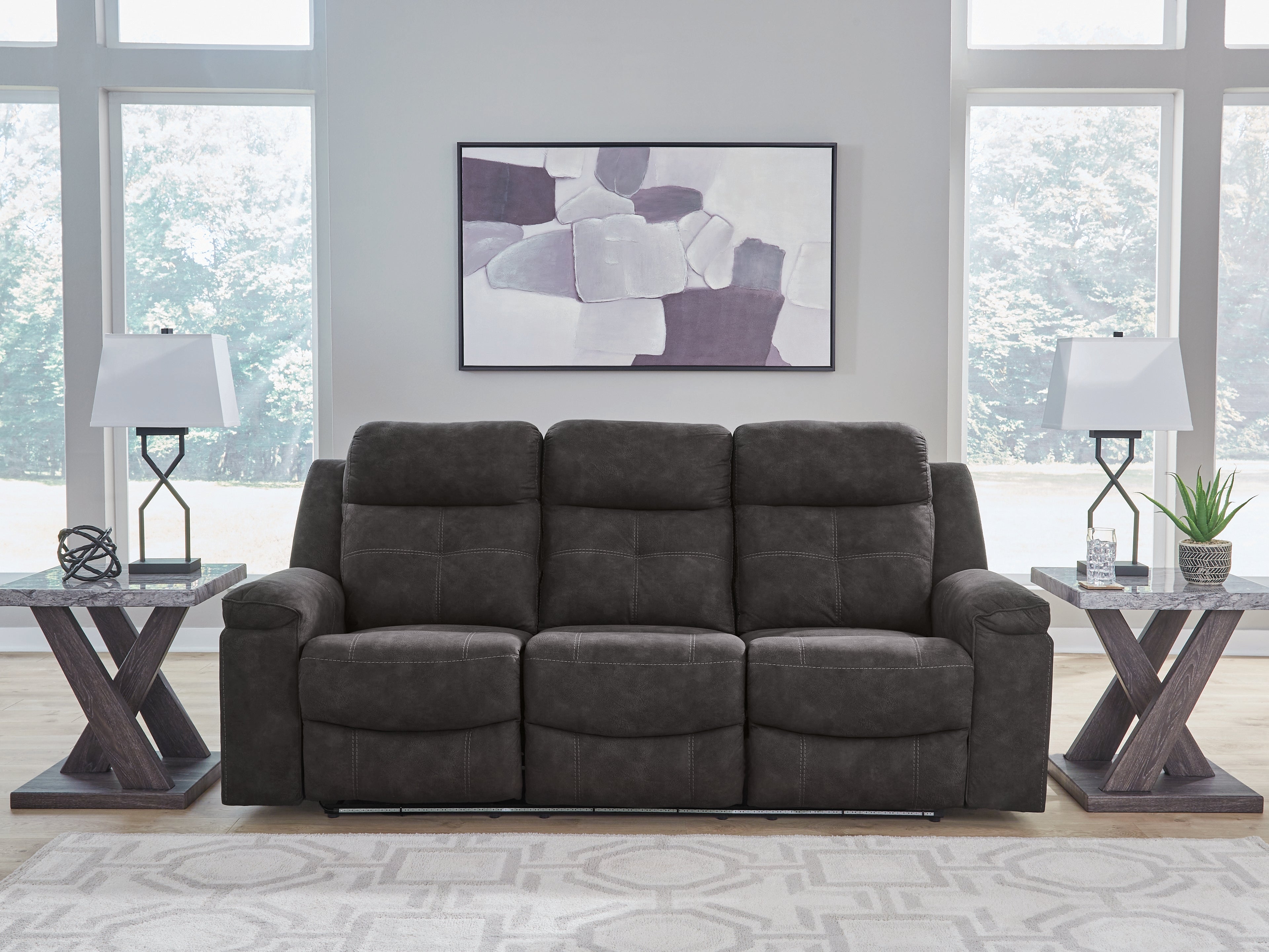 Floridian Furniture - Ashley Furniture - Brysonview Living Room - Reclining Sofa / Charcoal - 6360588