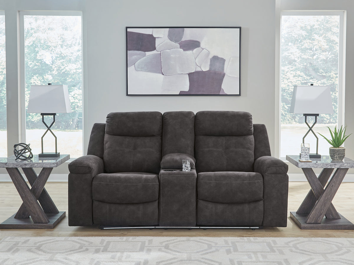 Floridian Furniture - Ashley Furniture - Brysonview Living Room - DBL Rec Loveseat w/Console - 6360594