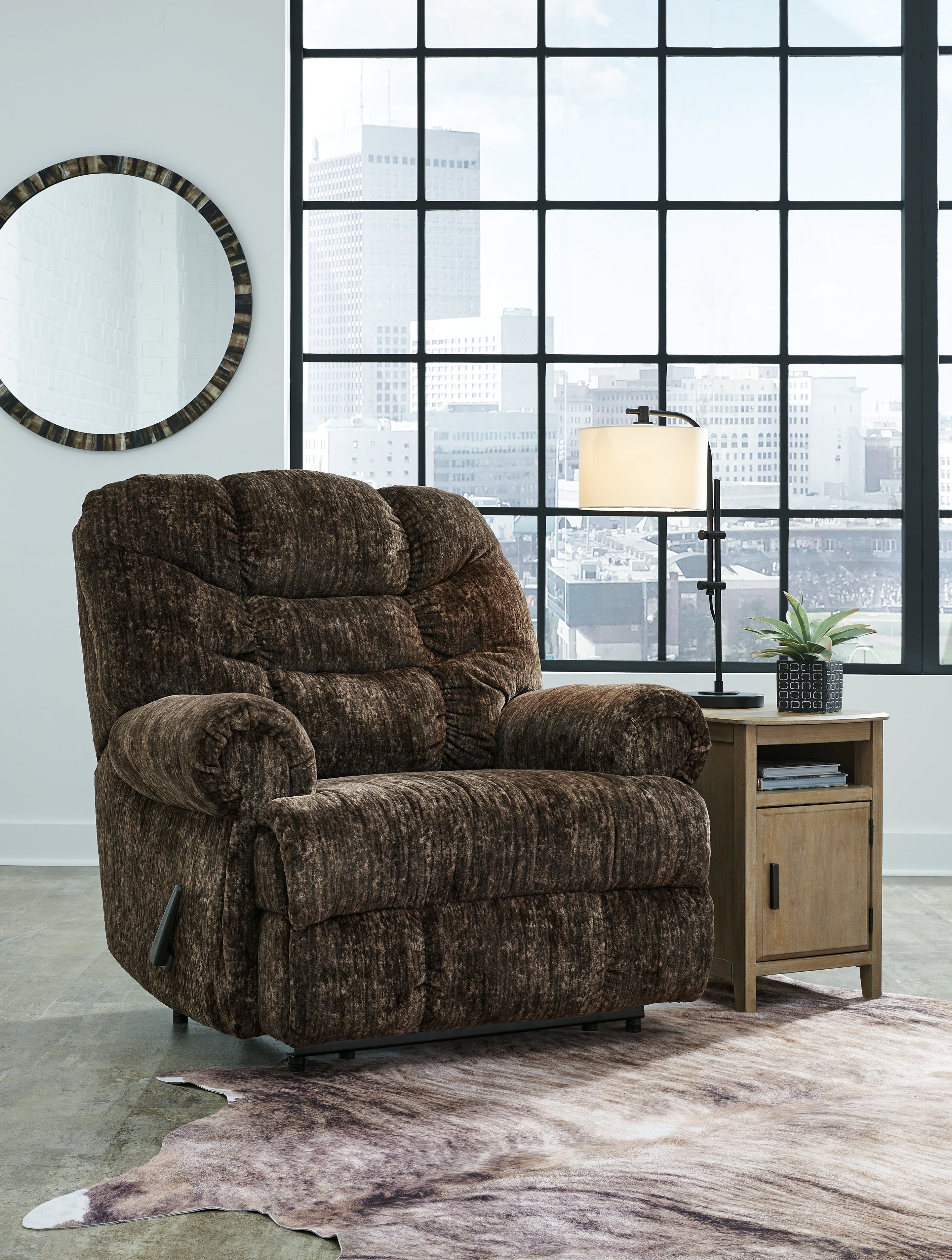 Floridian Furniture - Ashley Furniture - Movie Man Living Room - Zero Wall Recliner / Chocolate - 6380229