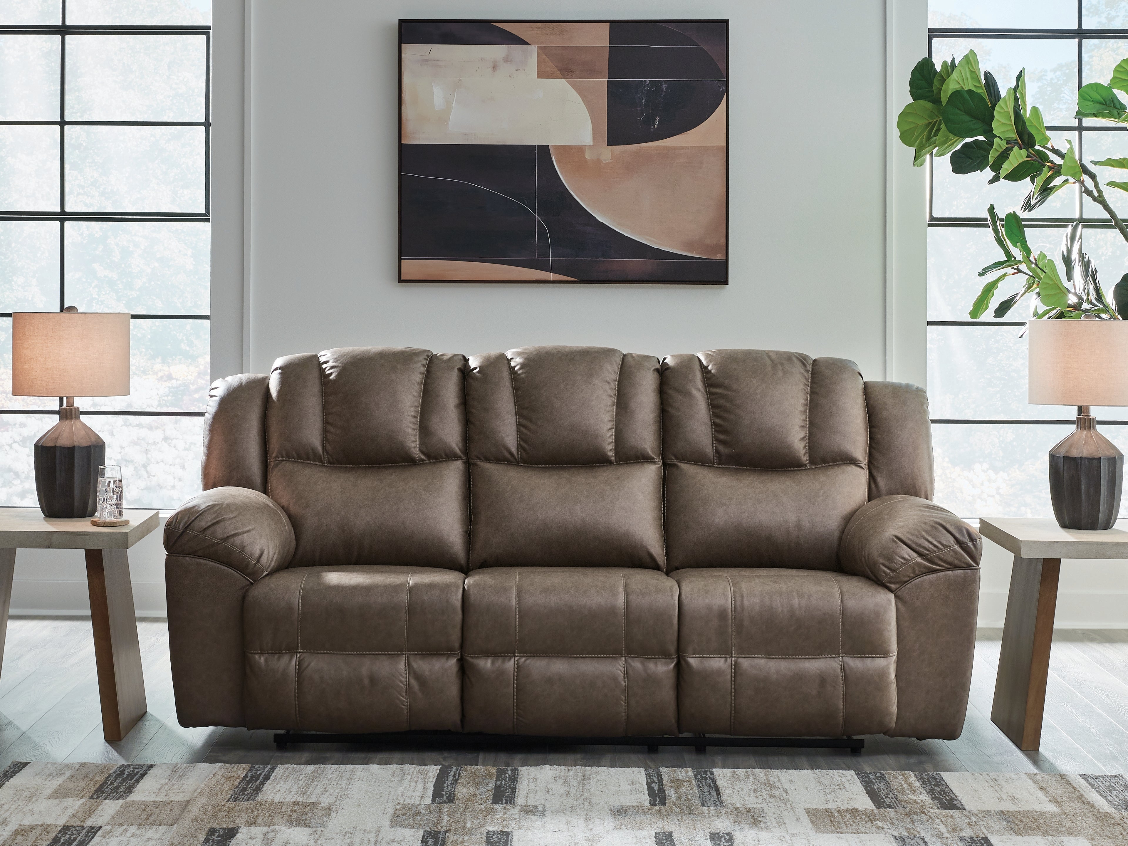 Floridian Furniture - Ashley Furniture - Lowilla Living Room - Reclining Sofa / Driftwood - PC6450688