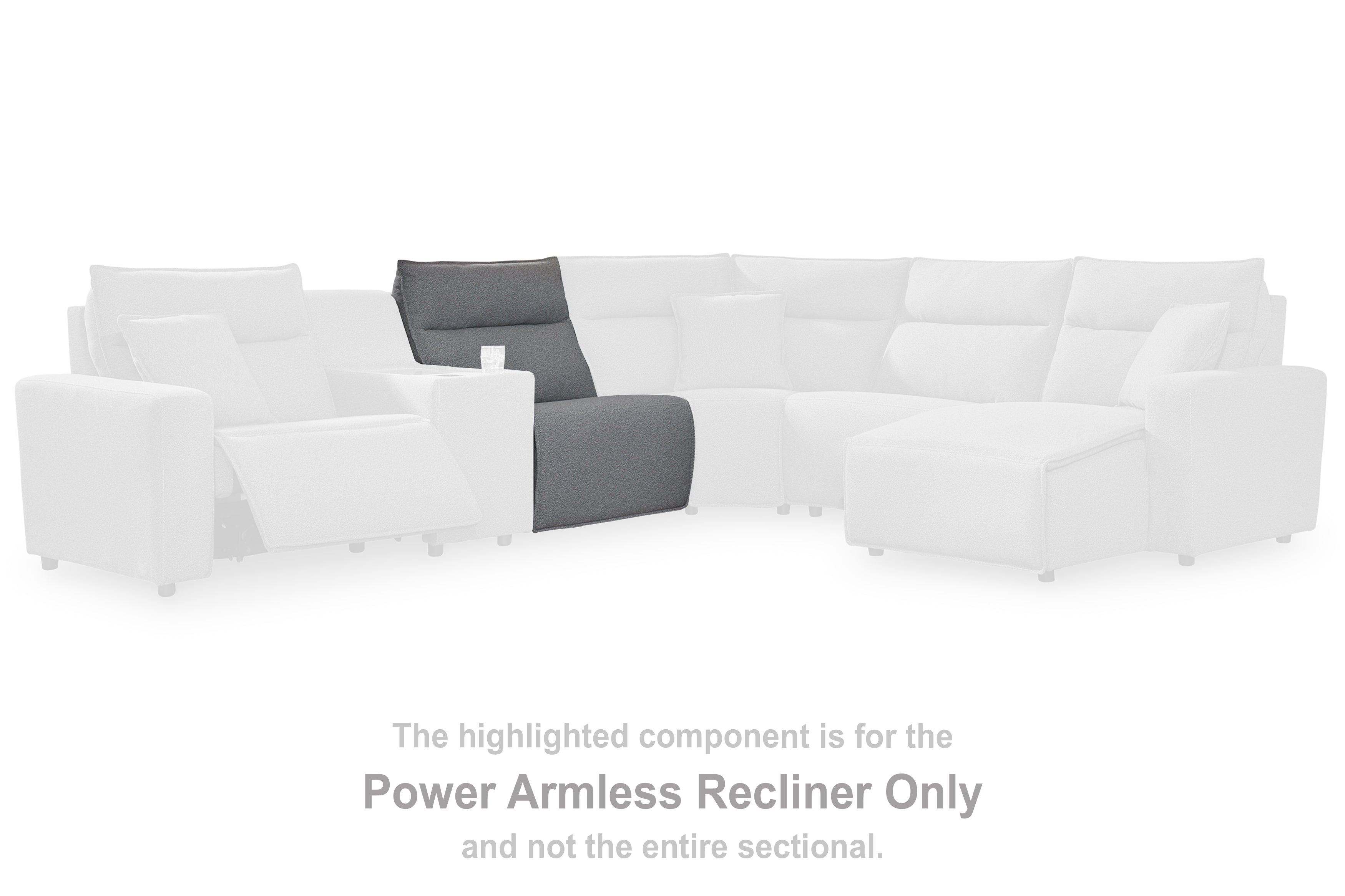 Floridian Furniture - Ashley Furniture - ModMax II Sectional - PWR Armless REC w/ADJ Headrest / Salt and Pepper - 6590631