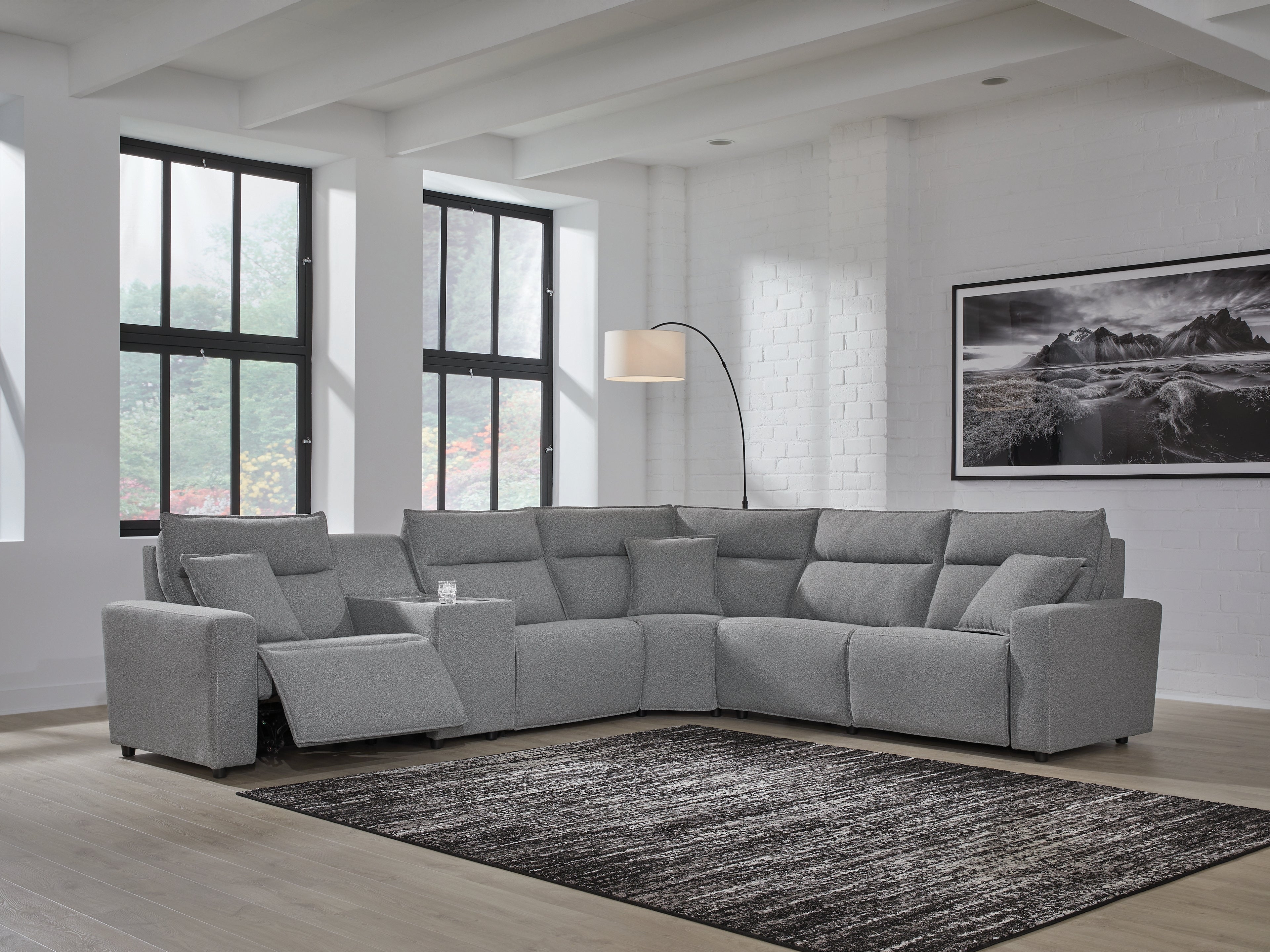 Floridian Furniture - Ashley Furniture - ModMax II Sectional - 6-Piece Power Reclining Sectional / Salt and Pepper - 65906S10