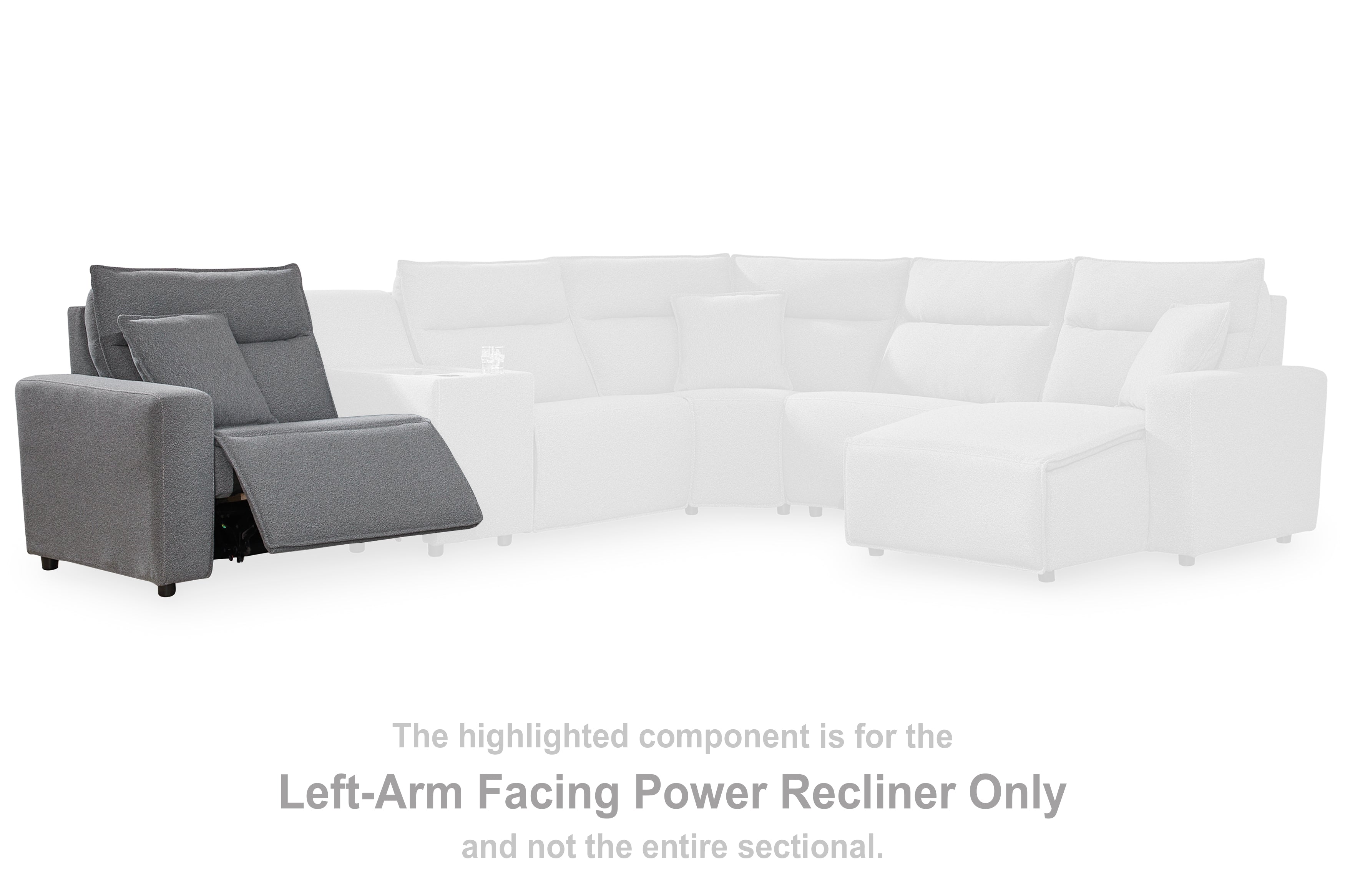 Floridian Furniture - Ashley Furniture - ModMax II Sectional - LAF Zero Wall Power Recliner / Salt and Pepper - 6590658