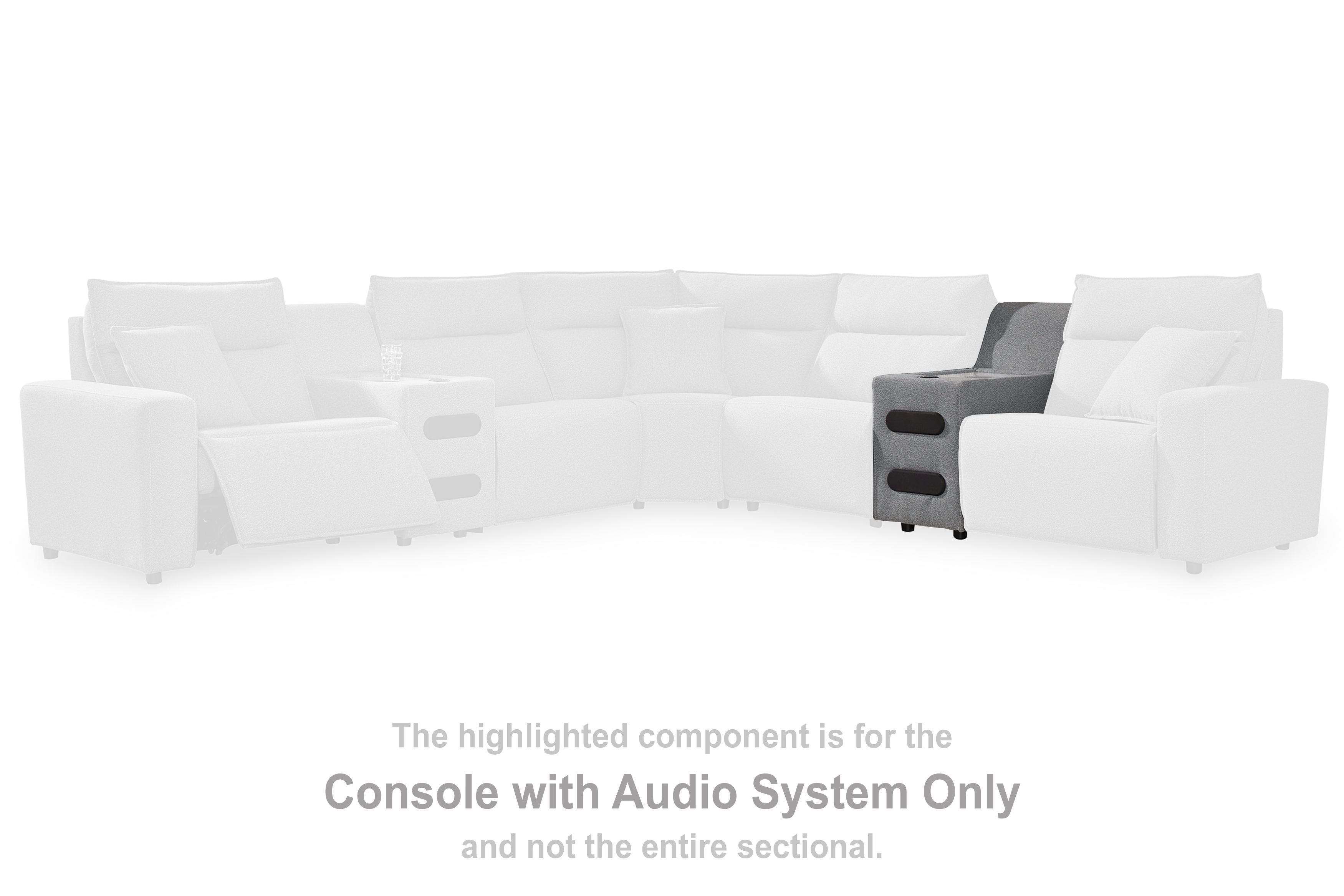 Floridian Furniture - Ashley Furniture - ModMax II Sectional - Console with Audio System / Salt and Pepper - 6590660
