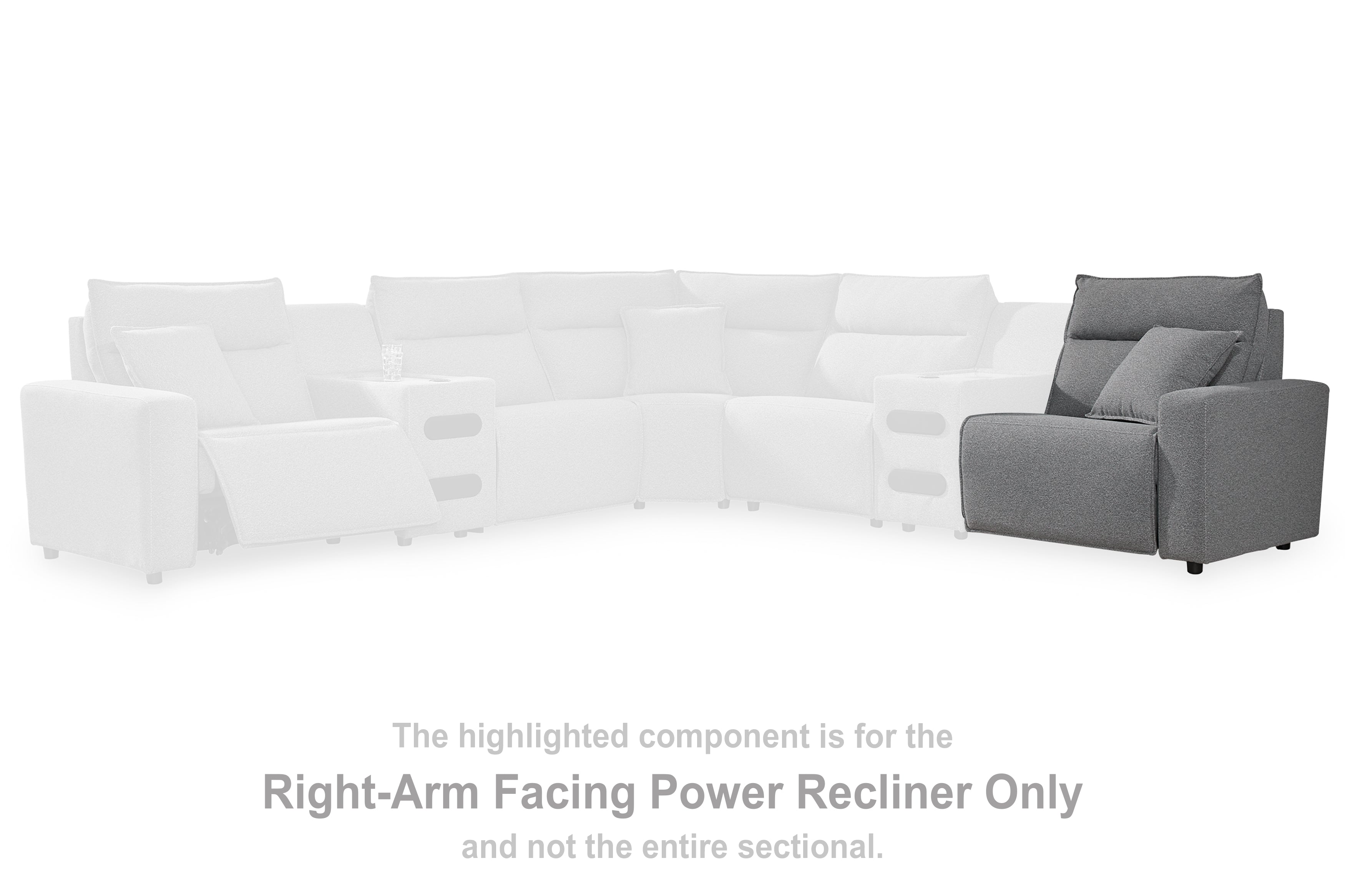 Floridian Furniture - Ashley Furniture - ModMax II Sectional - RAF Zero Wall Power Recliner / Salt and Pepper - 6590662