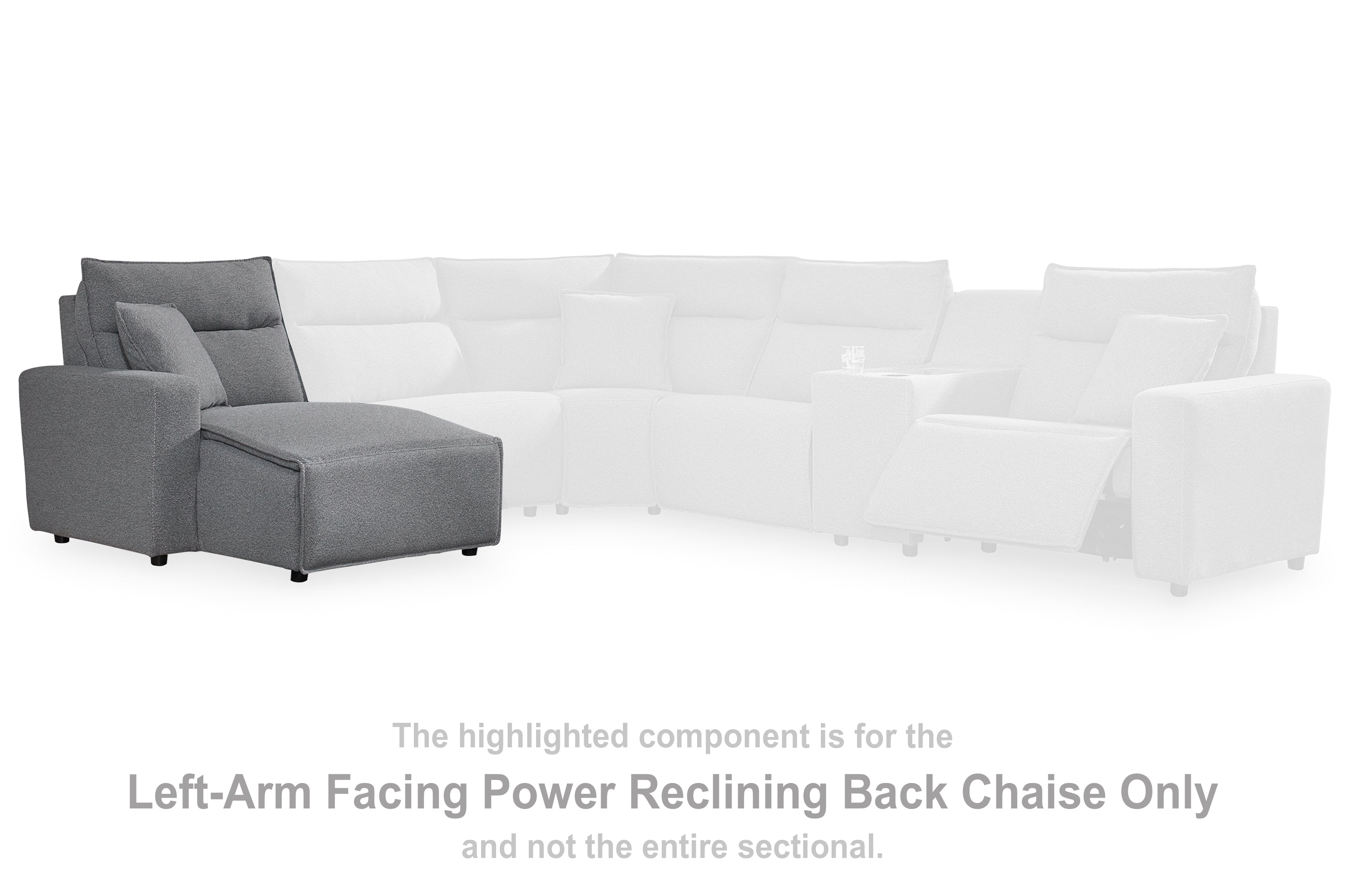 Floridian Furniture - Ashley Furniture - ModMax II Sectional - LAF Press Back Power Chaise / Salt and Pepper - 6590679