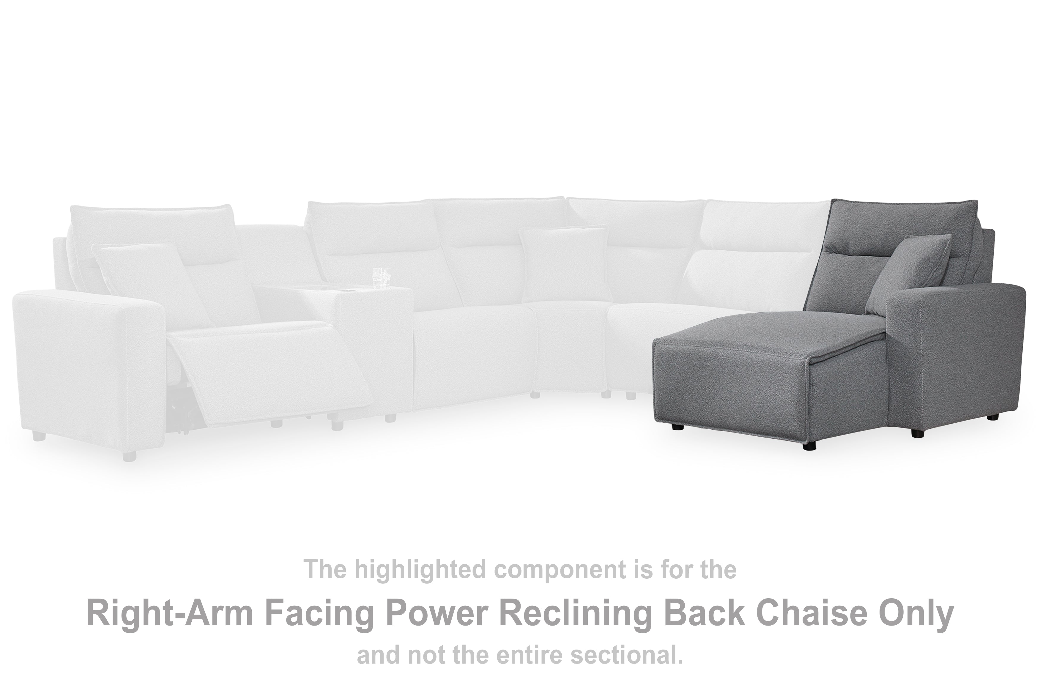Floridian Furniture - Ashley Furniture - ModMax II Sectional - RAF Press Back Power Chaise / Salt and Pepper - 6590697