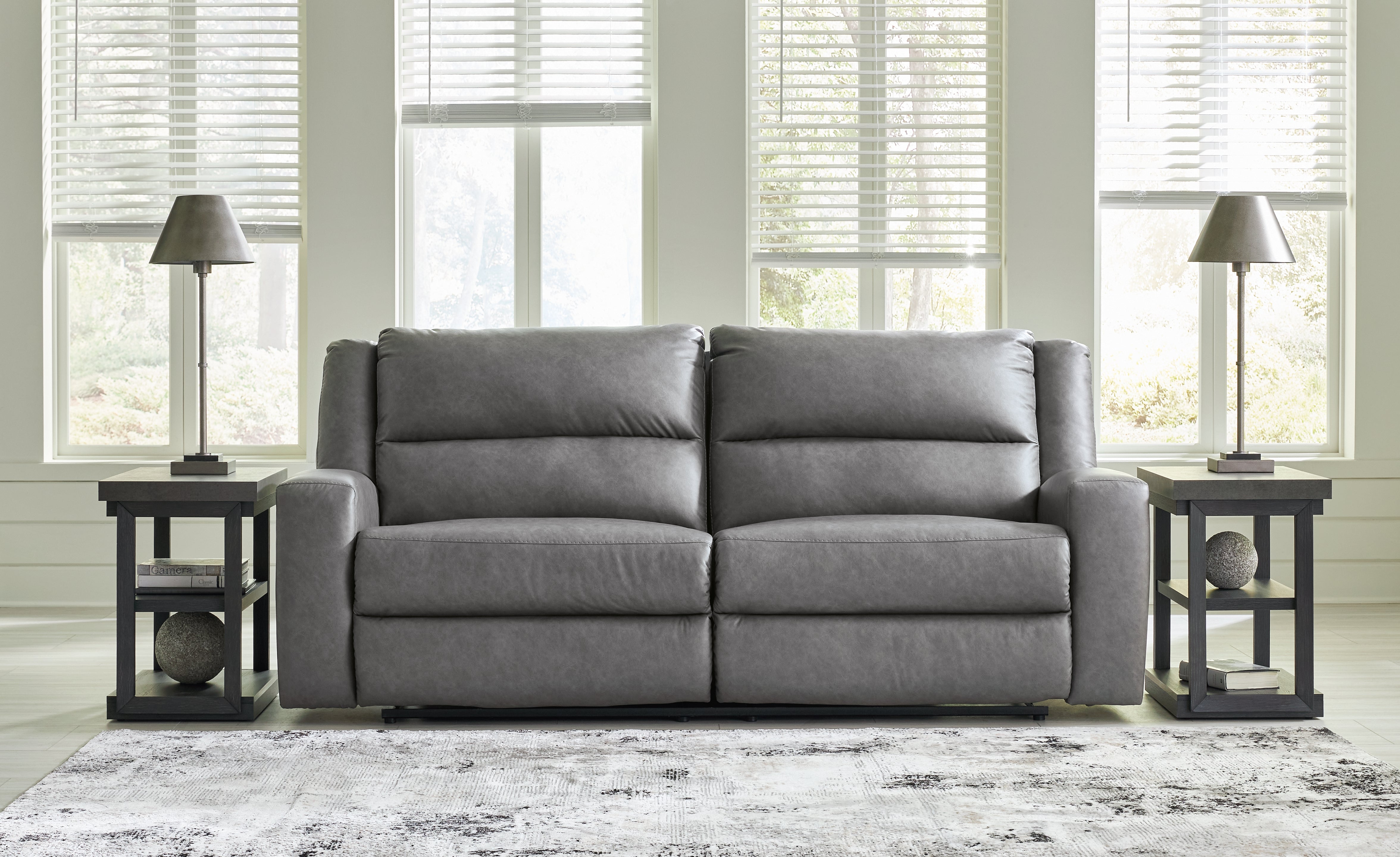 Floridian Furniture - Ashley Furniture - Brixworth Living Room - 2 Seat Reclining Sofa / Slate - 6910681