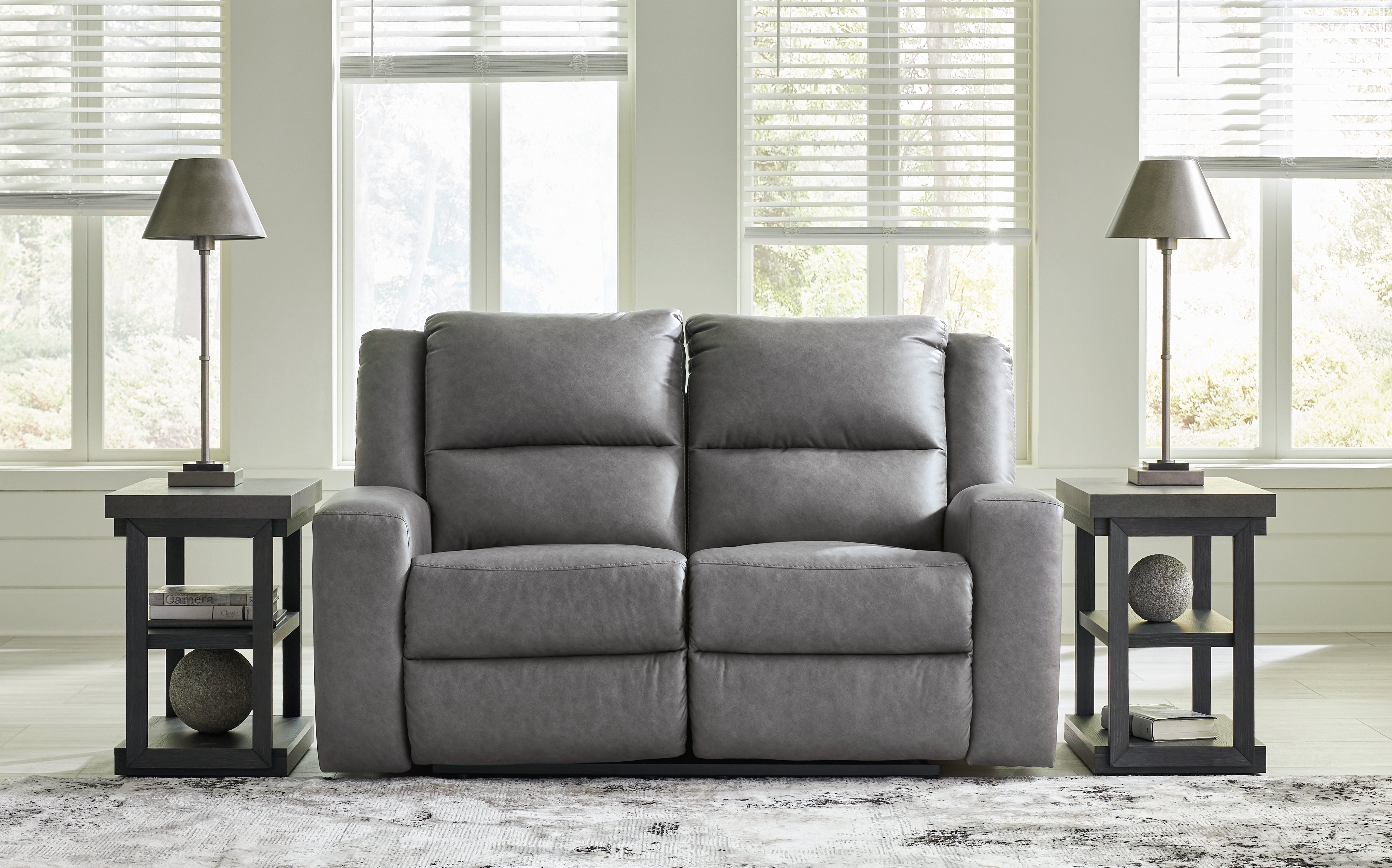 Floridian Furniture - Ashley Furniture - Brixworth Living Room - Reclining Loveseat / Slate - 6910686