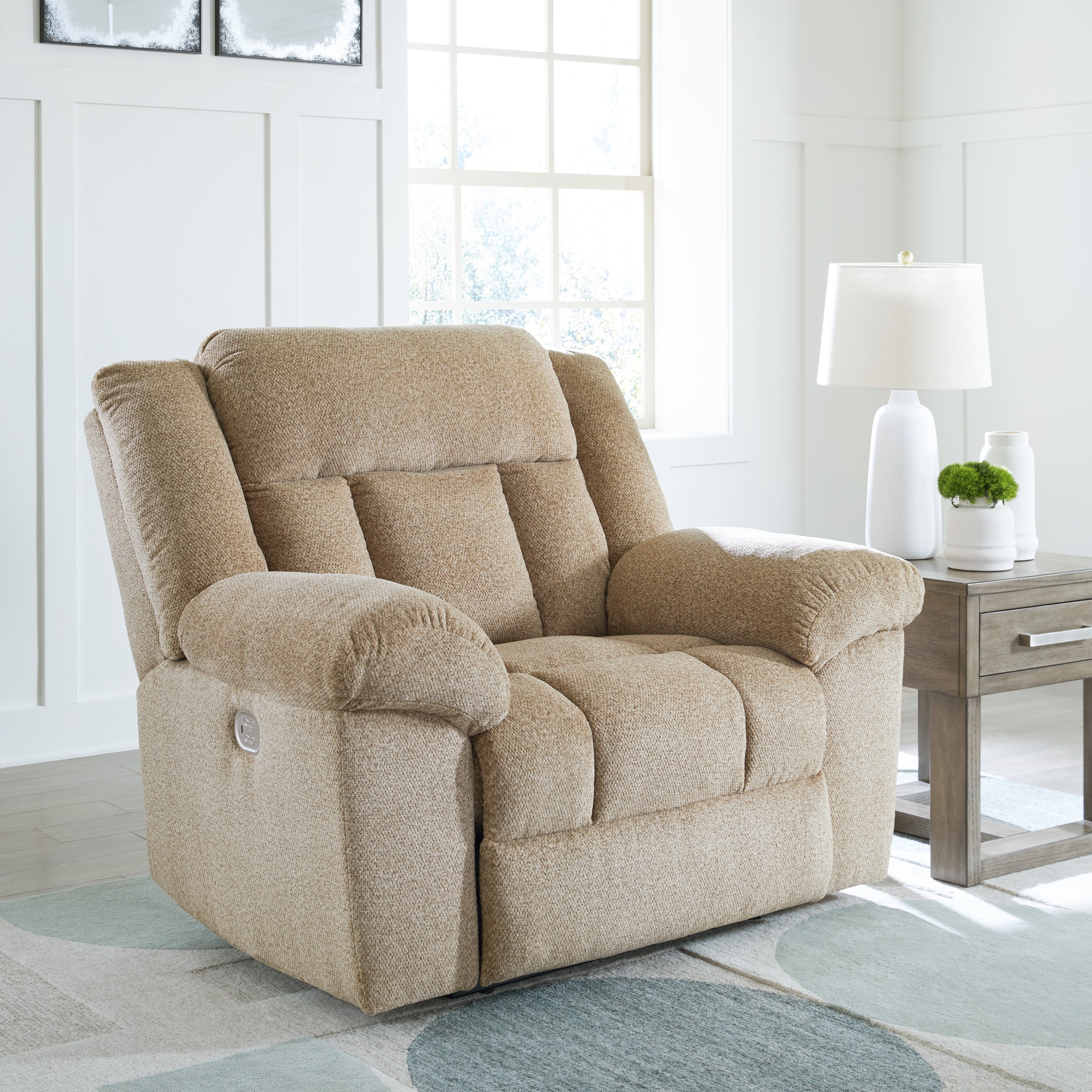 Floridian Furniture - Ashley Furniture - Tip-Off Living Room - PWR Recliner/ADJ Headrest / Wheat - 6930582