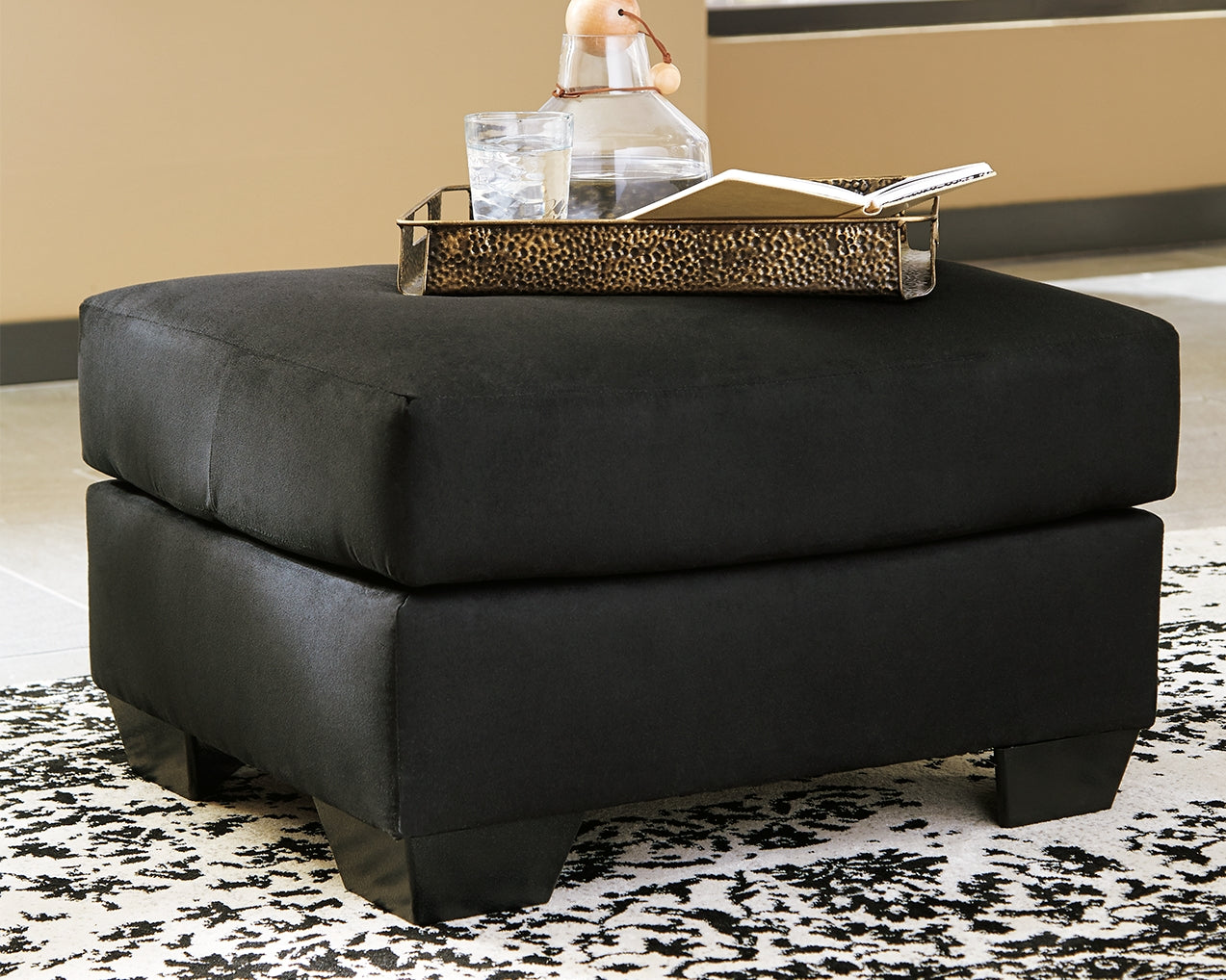 Floridian Furniture - Ashley Furniture - Darcy Living Room - Ottoman / Black - 7500814