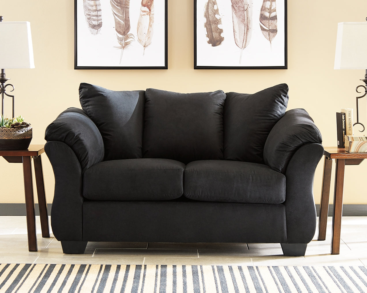 Floridian Furniture - Ashley Furniture - Darcy Living Room - Loveseat / Black - 7500835