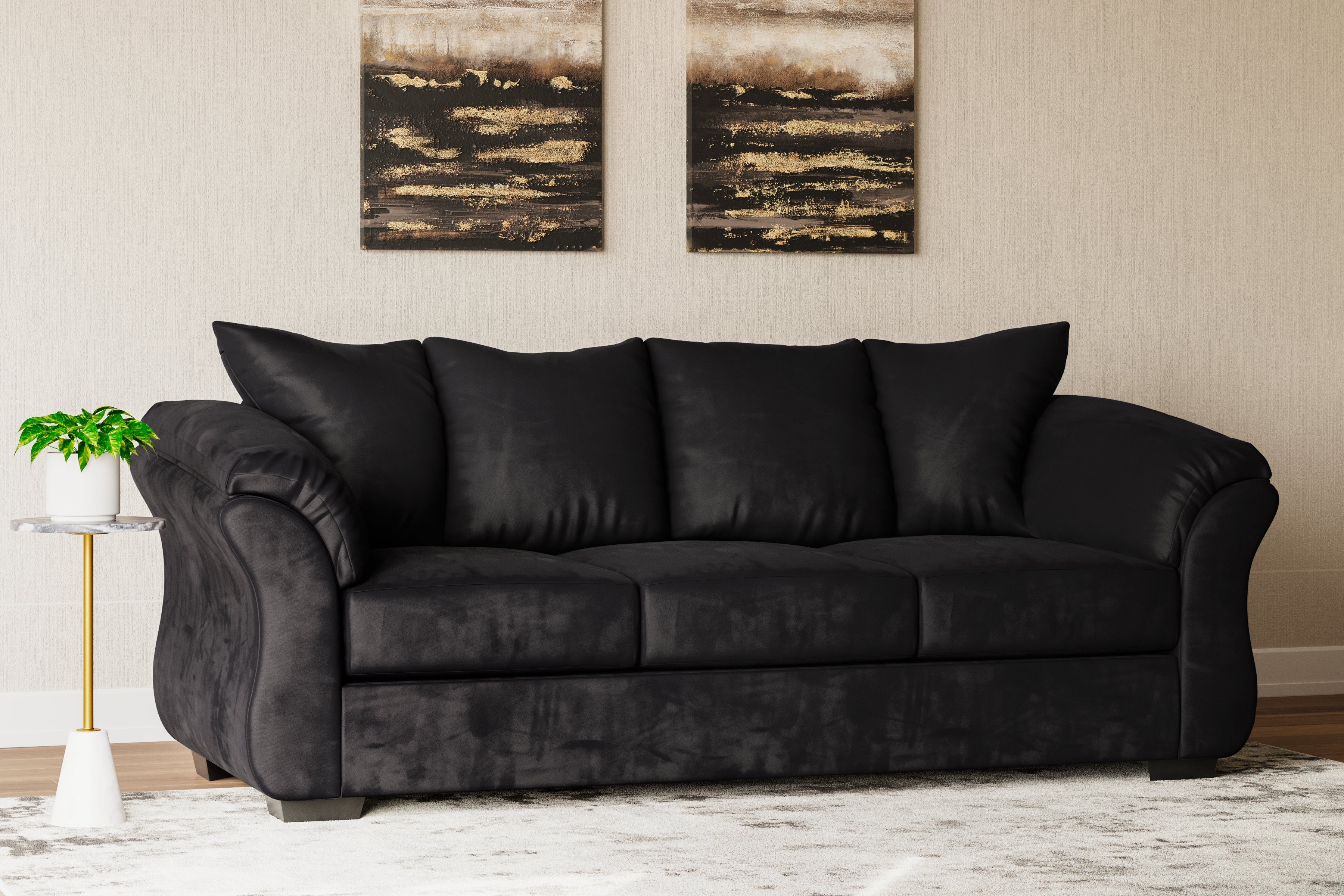 Floridian Furniture - Ashley Furniture - Darcy Living Room - Sofa / Black - 7500838