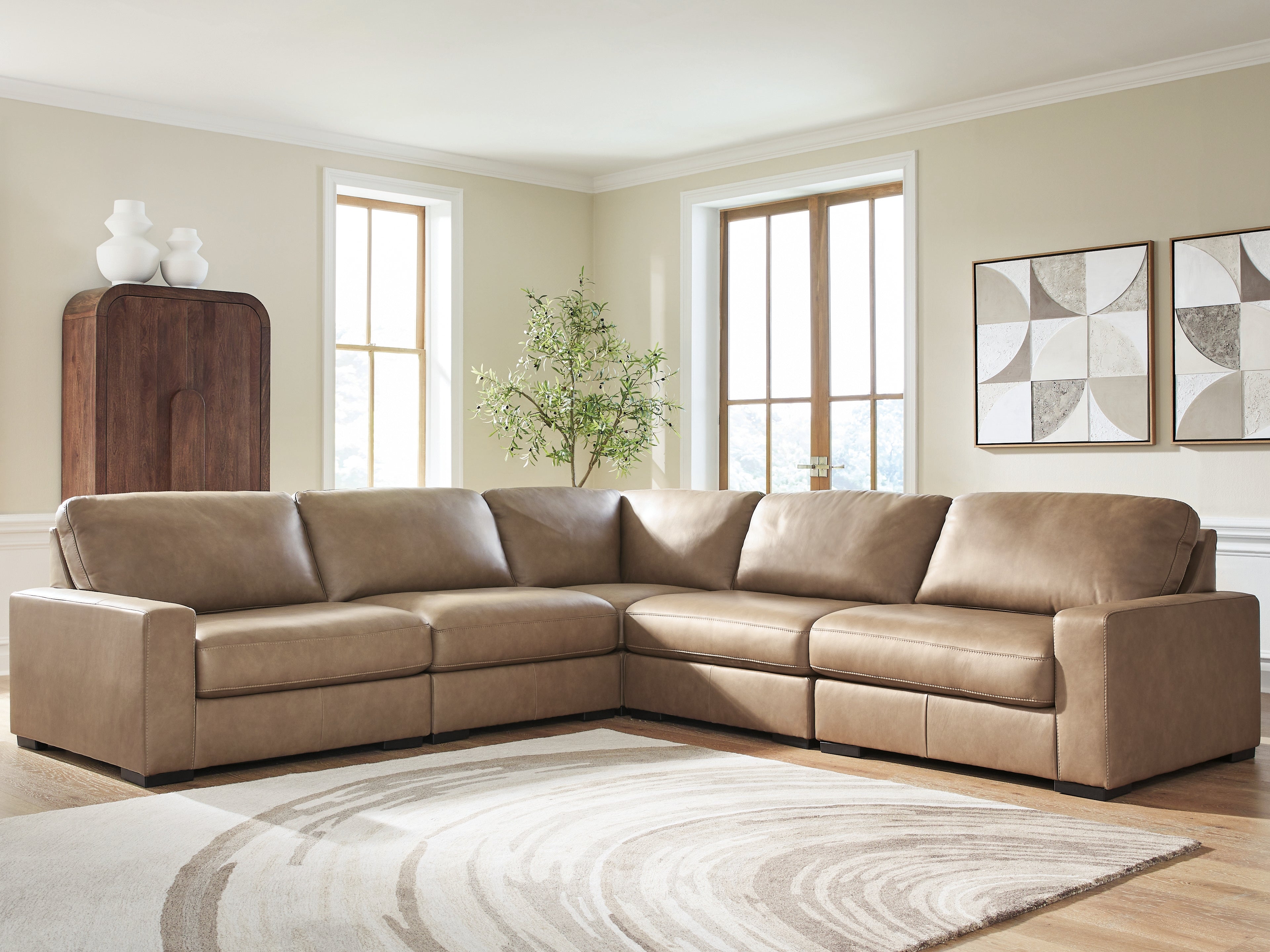 Floridian Furniture - Ashley Furniture - Veronella Sectional - RAF 5-Piece Sectional / Sahara - 76106S17