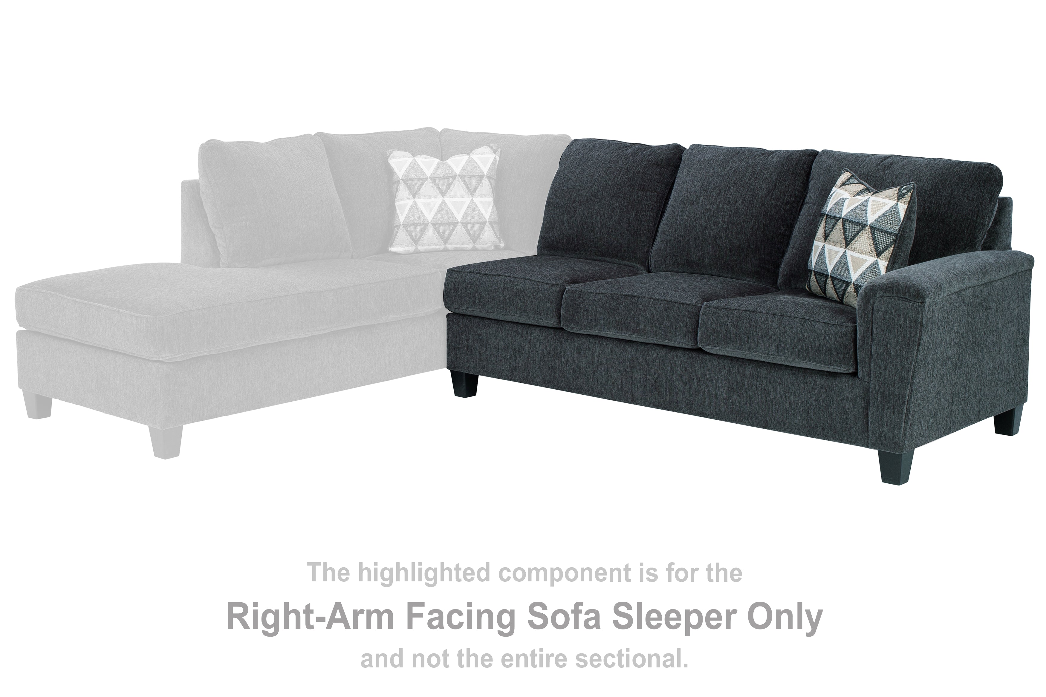 Floridian Furniture - Ashley Furniture - Abinger Sectional - RAF Sofa Sleeper / Smoke - 8390570