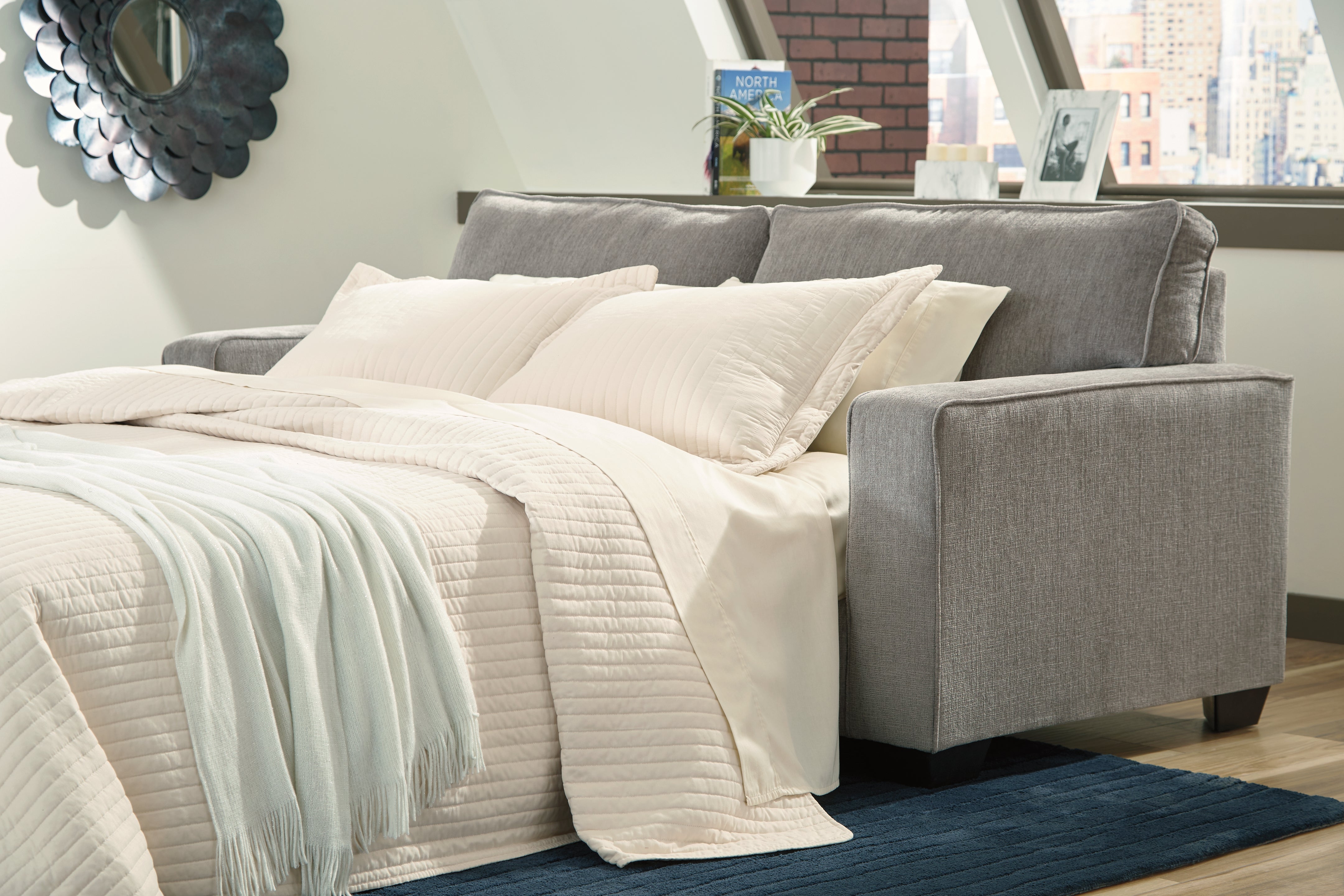 Floridian Furniture - Ashley Furniture - Altari Living Room - Queen Sofa Sleeper / Alloy - 8721439
